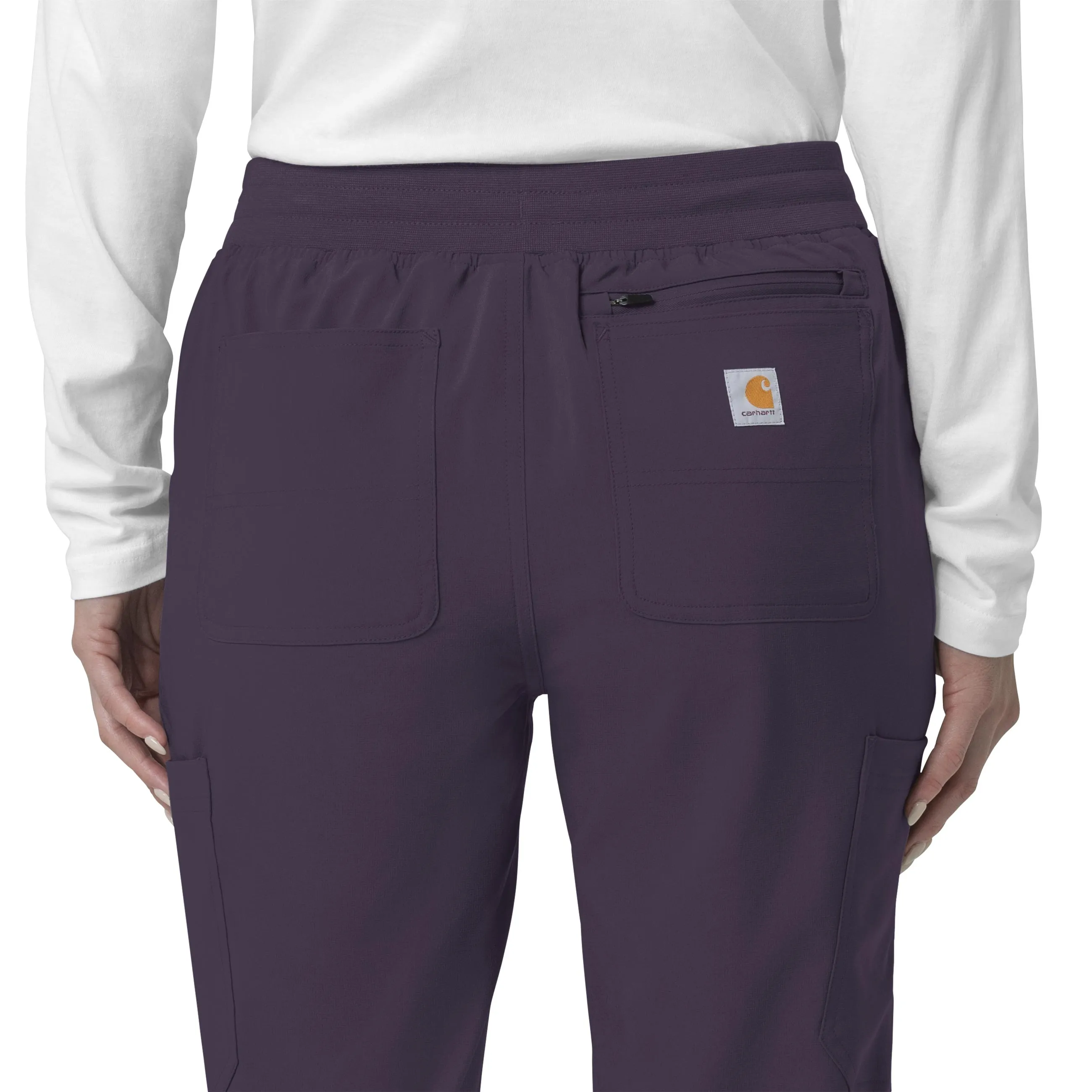 Carhartt Force Cross-Flex Women's Cargo Jogger Scrub Pant - Black Plum