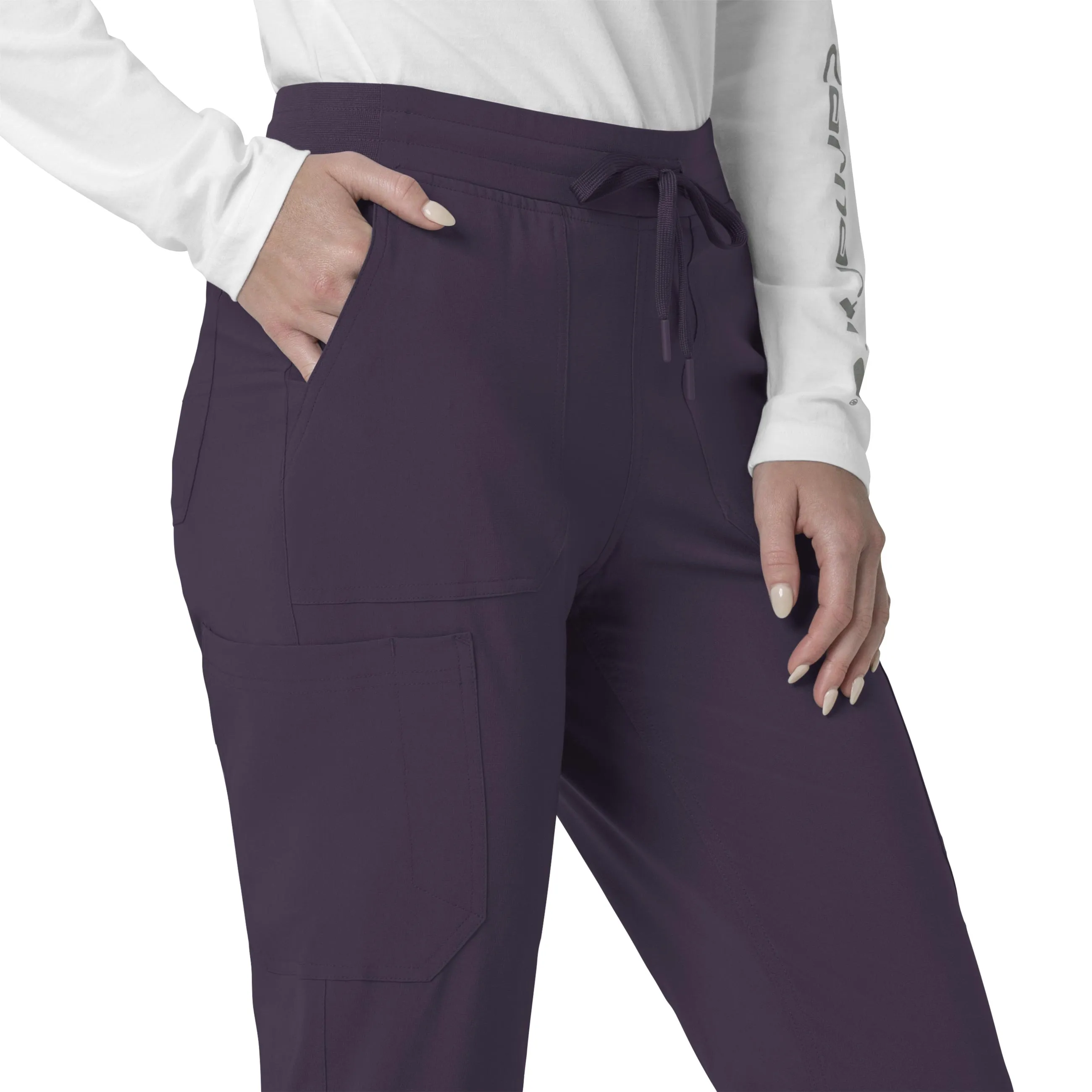 Carhartt Force Cross-Flex Women's Cargo Jogger Scrub Pant - Black Plum