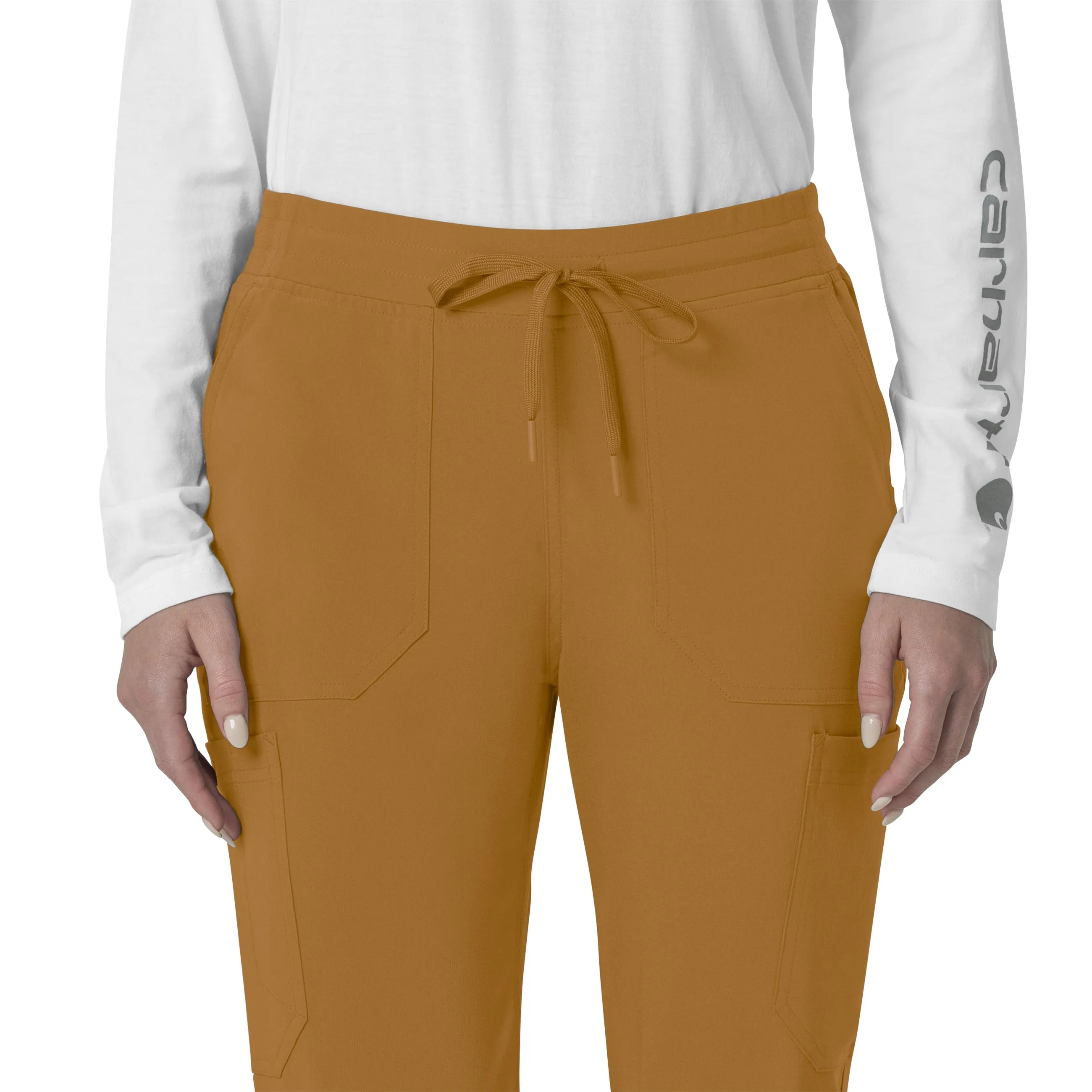 Carhartt Force Cross-Flex Women's Cargo Jogger Scrub Pant - Fox Brown