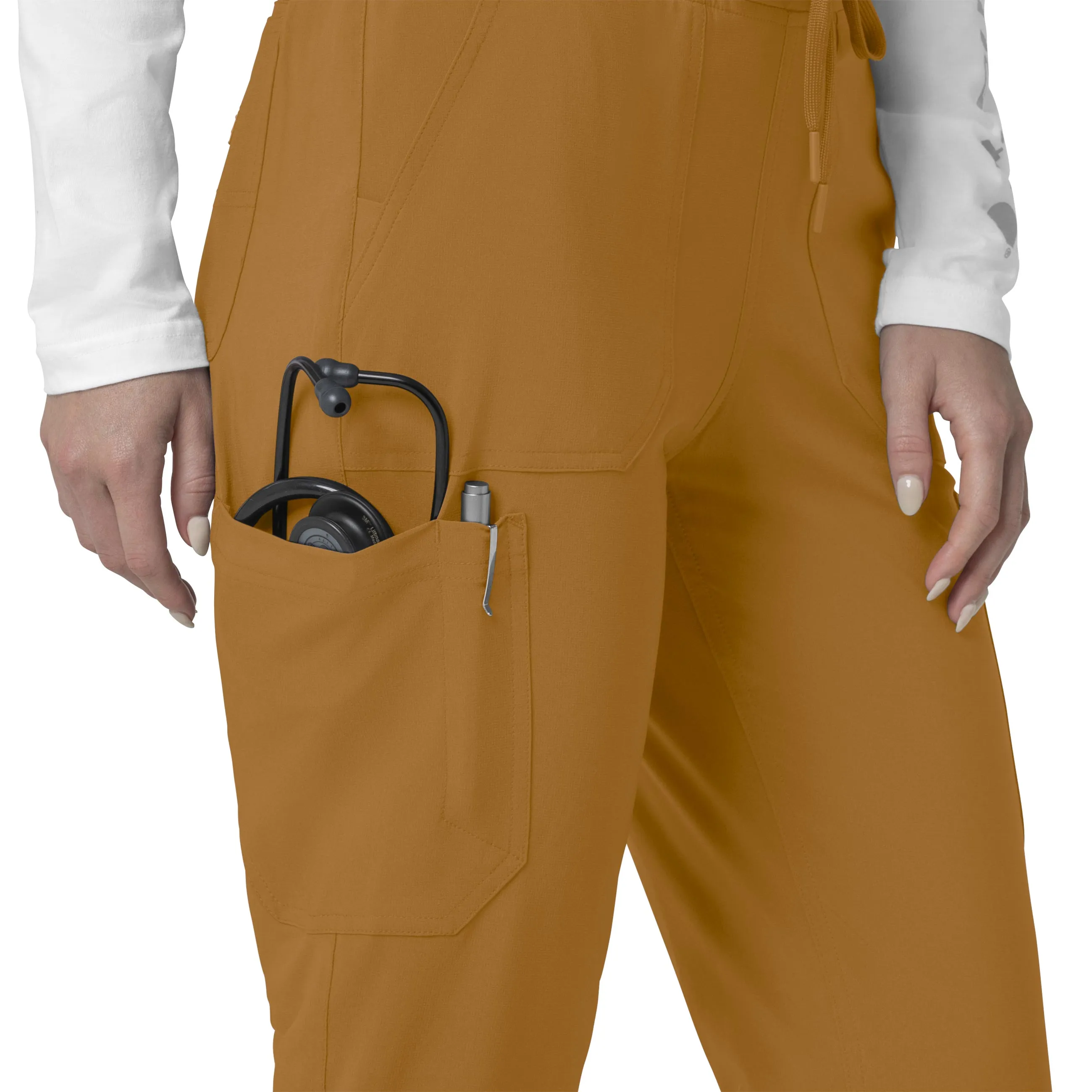 Carhartt Force Cross-Flex Women's Cargo Jogger Scrub Pant - Fox Brown