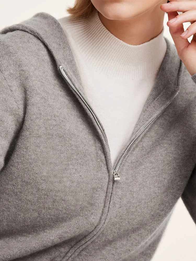 Cashmere Zip-Up Women Hoodie