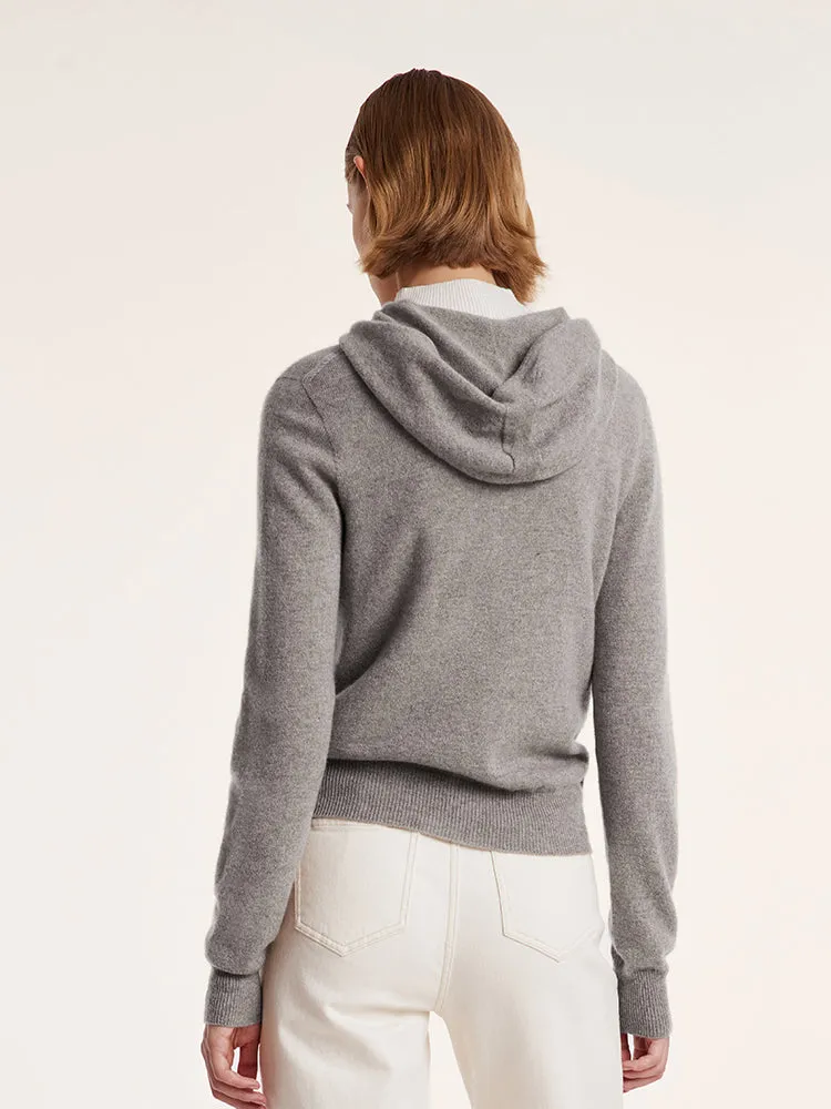 Cashmere Zip-Up Women Hoodie