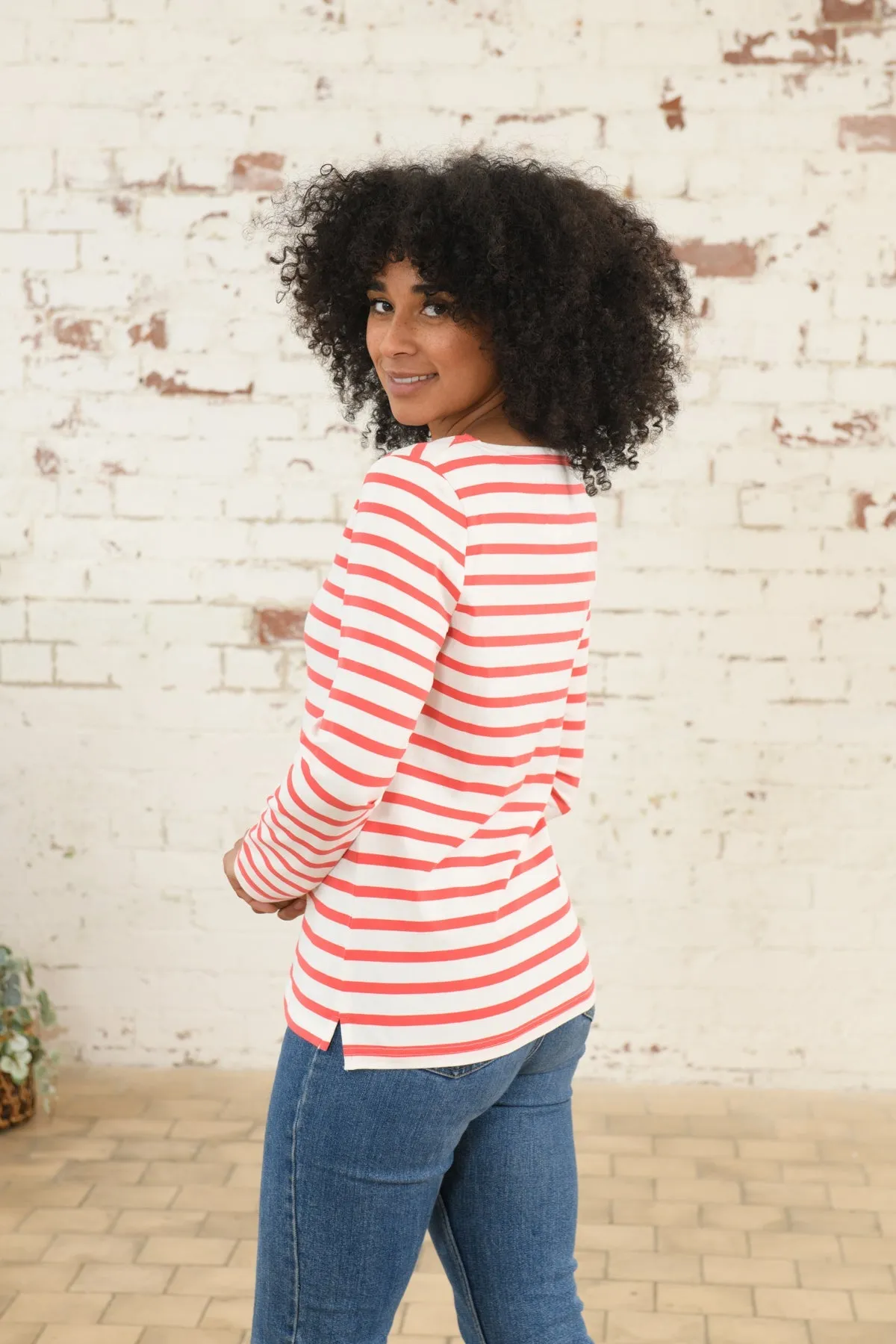 Causeway Breton Top - Watermelon Stripe