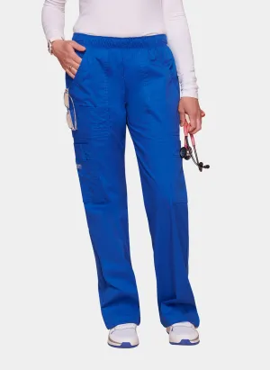 Cherokee Core Stretch Mid Rise Pull-On Cargo Scrub Trousers WWE4005 - Royal