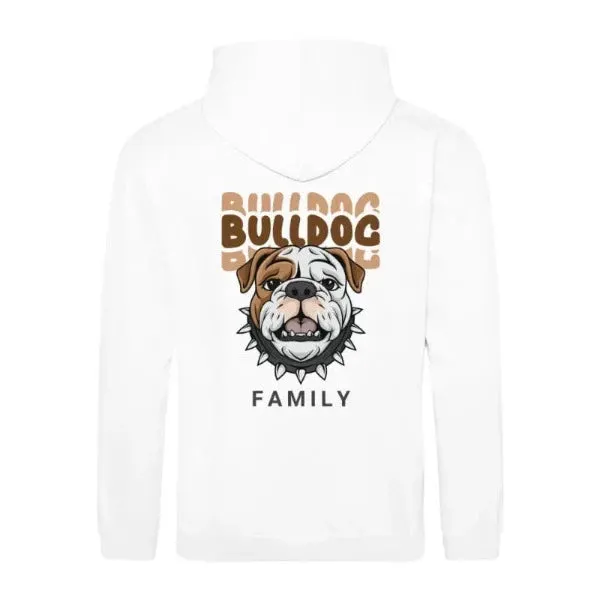 Classic Zipper Hoodie Unisex Front   Rückendruck / Bulldog Family 2