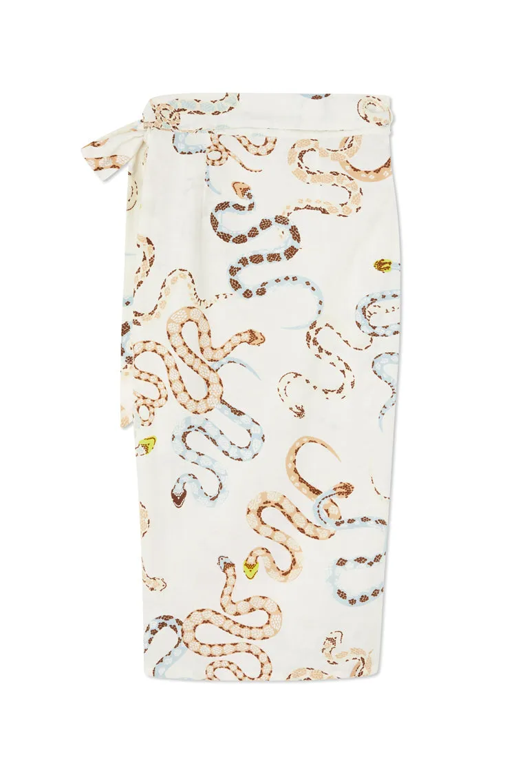 Cotton Linen Snake Jaspre Wrap Skirt