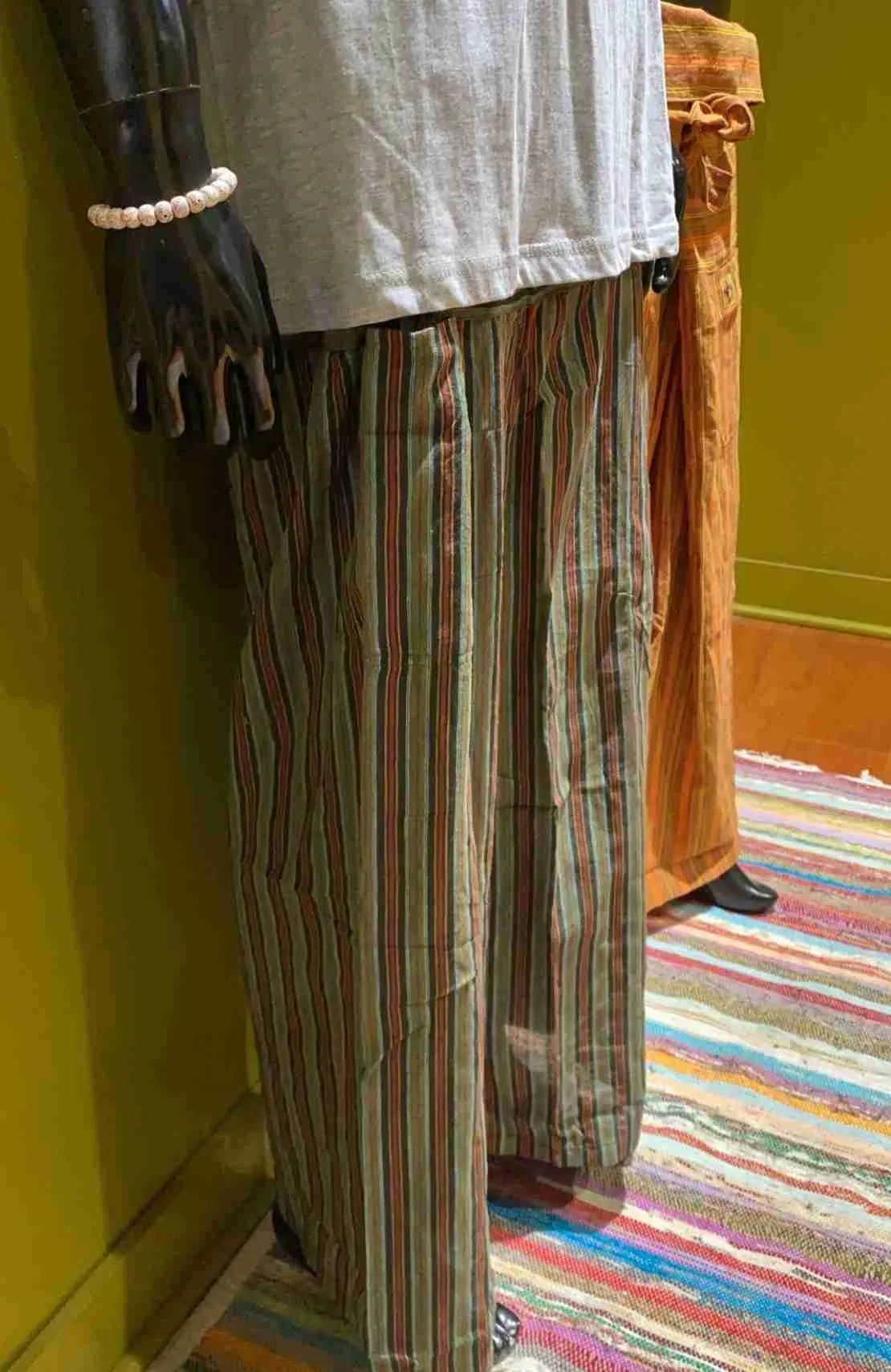 Cotton Thai Fisher Cargo Pocket Pants - Stripes