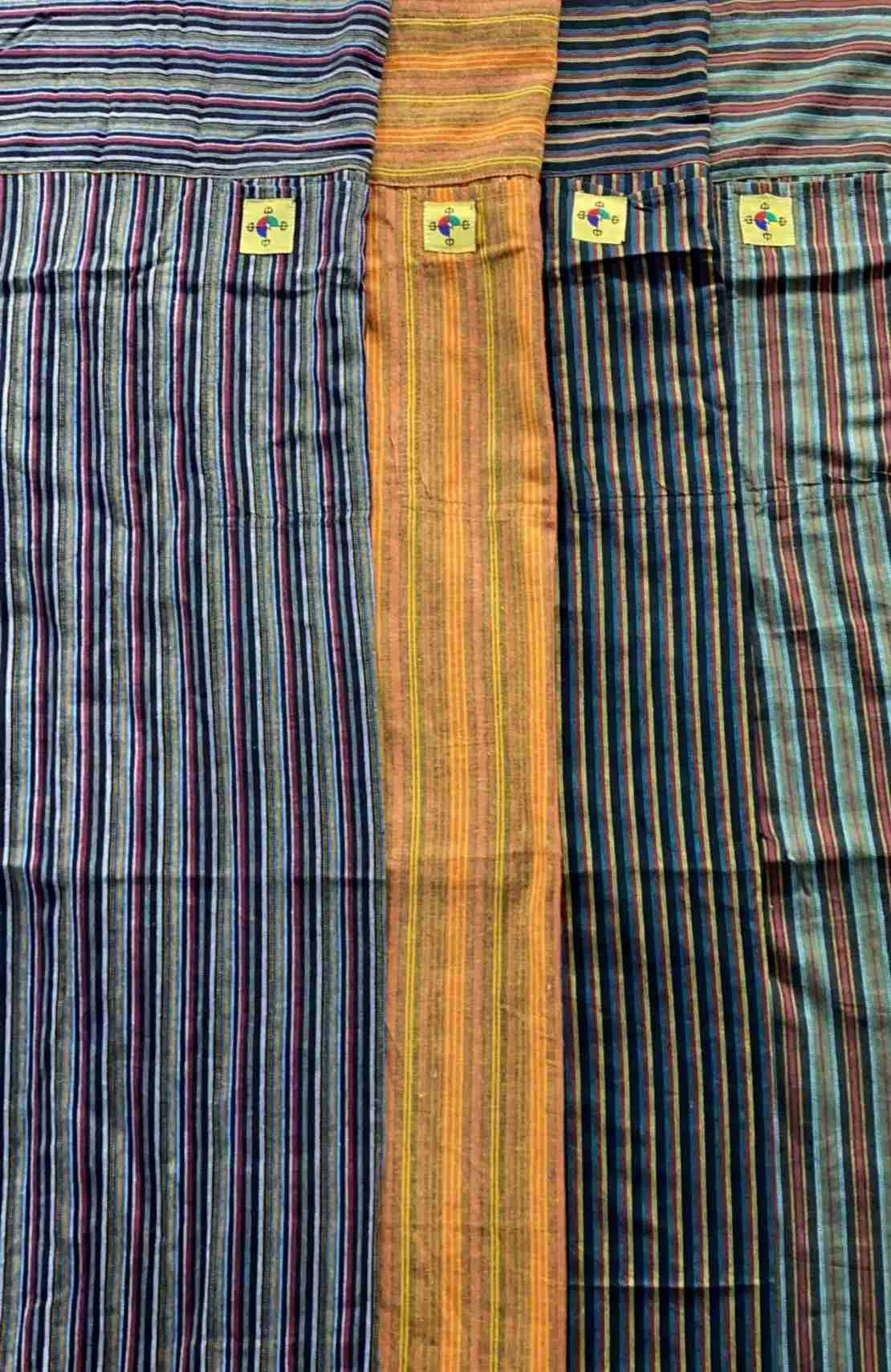 Cotton Thai Fisher Cargo Pocket Pants - Stripes