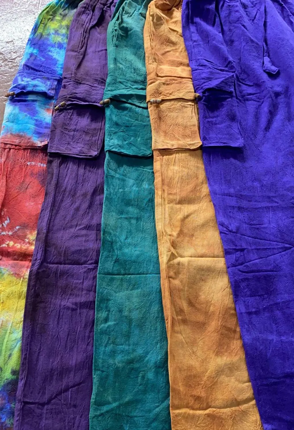 Cotton Wide-Leg Cargo Pocket Pants – Prepack of 5 Colors – Tie Dye