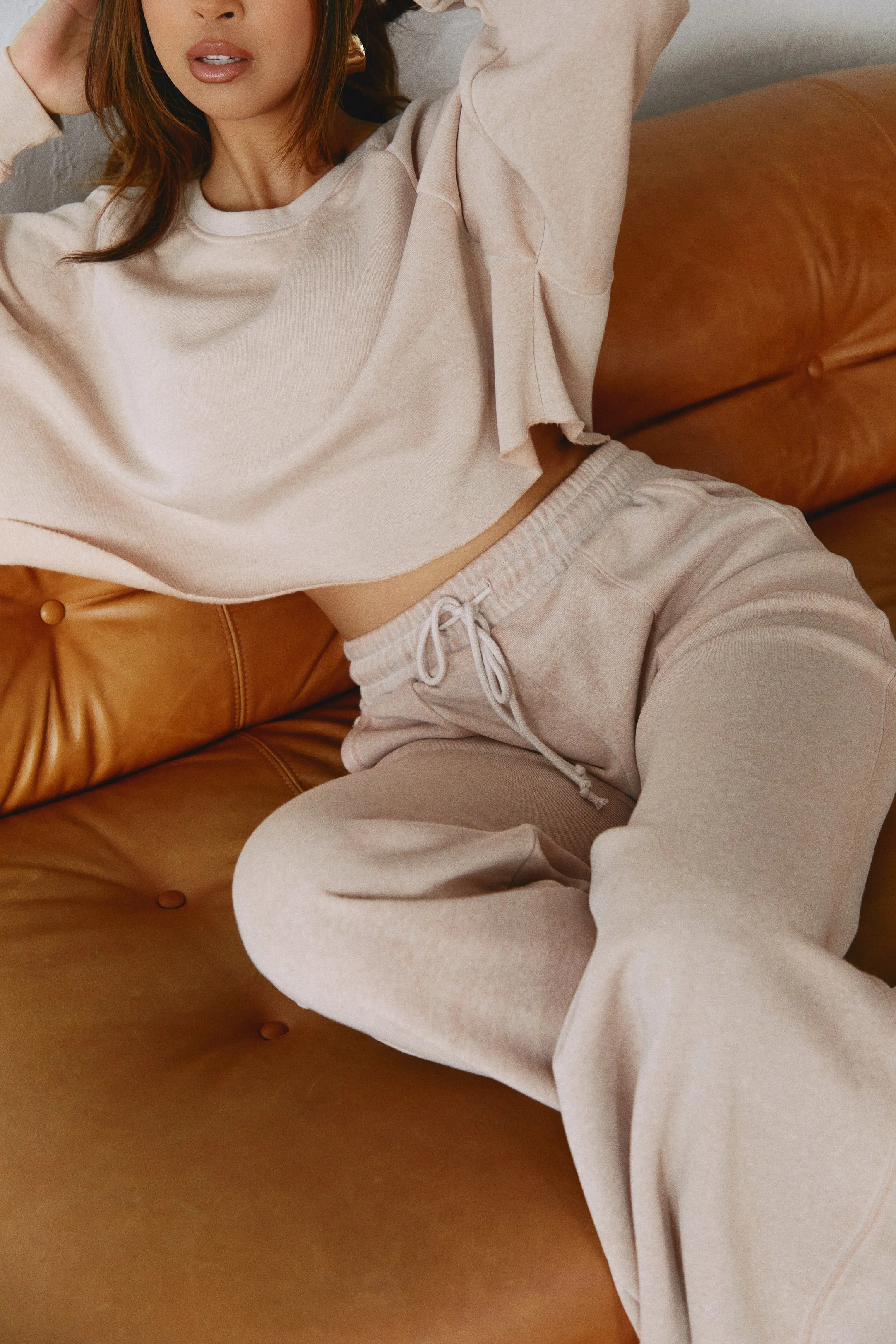 Cozy Moments Crop Sweater - Nude