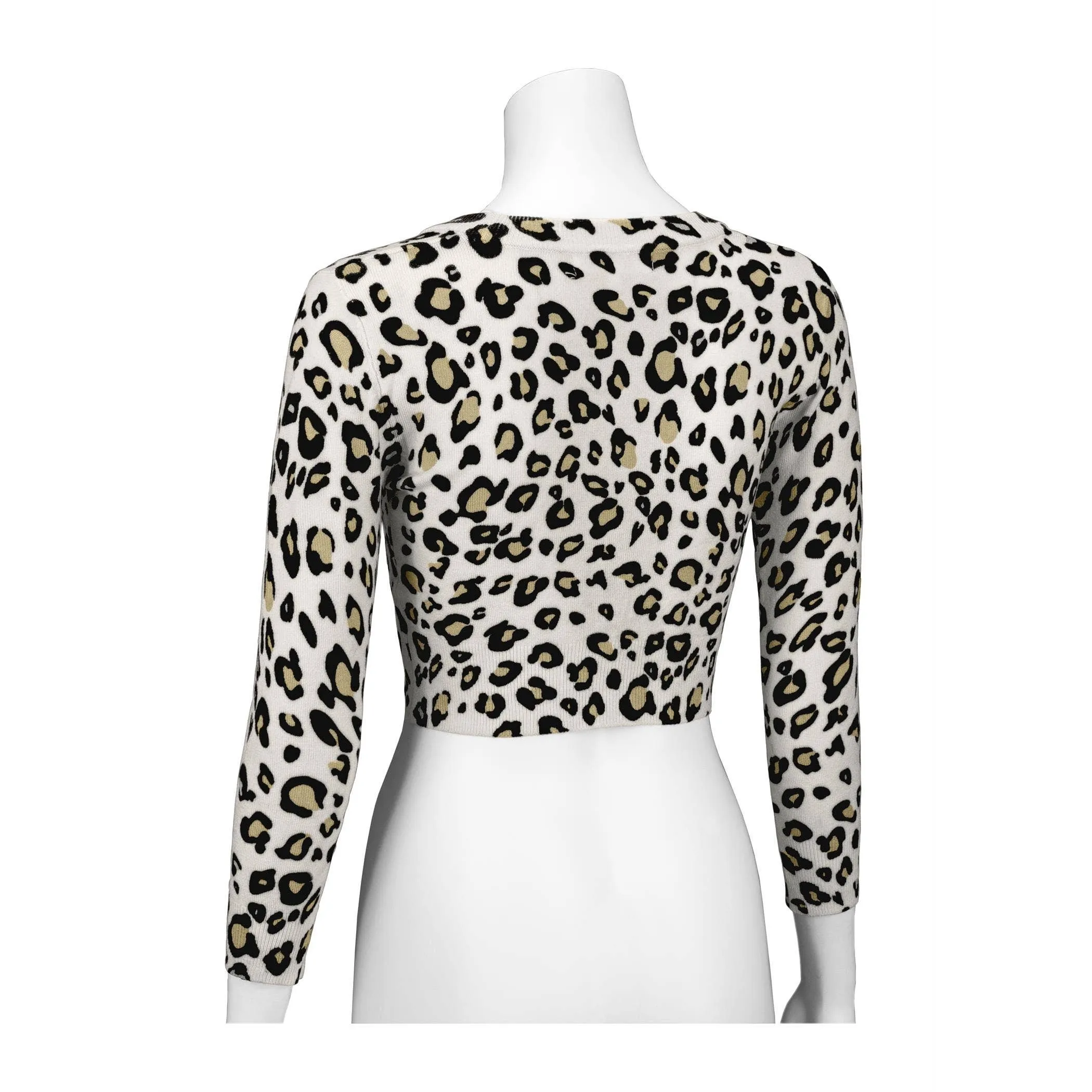 Cropped 3/4 Sleeve Bolero Leopard Print Cardigan Sweater CO129/LEO (S-XL)