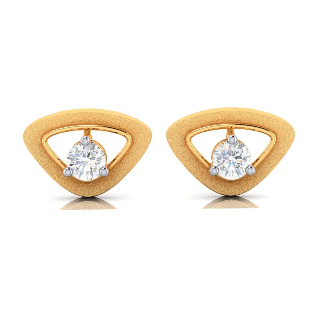 Diamond & 18k Gold Triangle Earrings