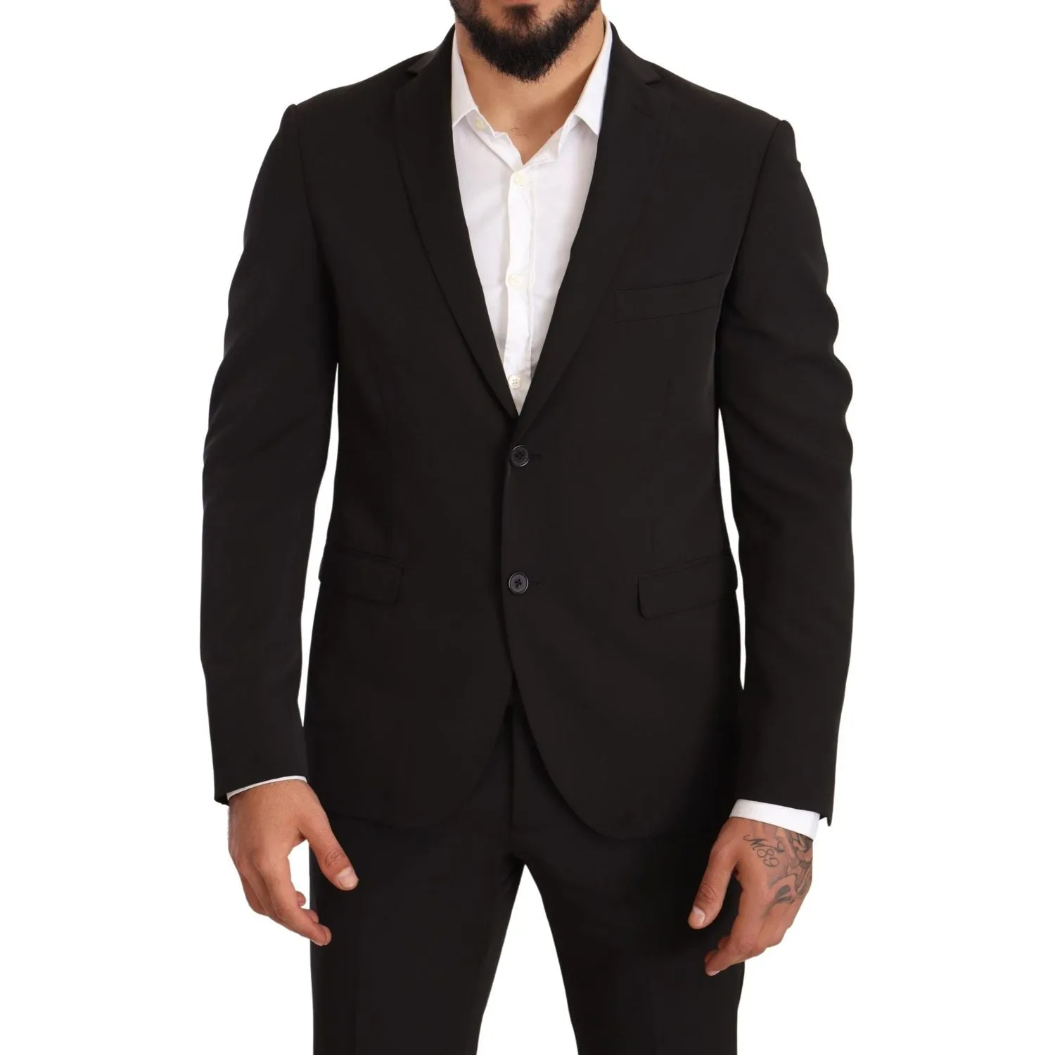 Domenico Tagliente Elegant Black Slim Fit Two-Piece Suit