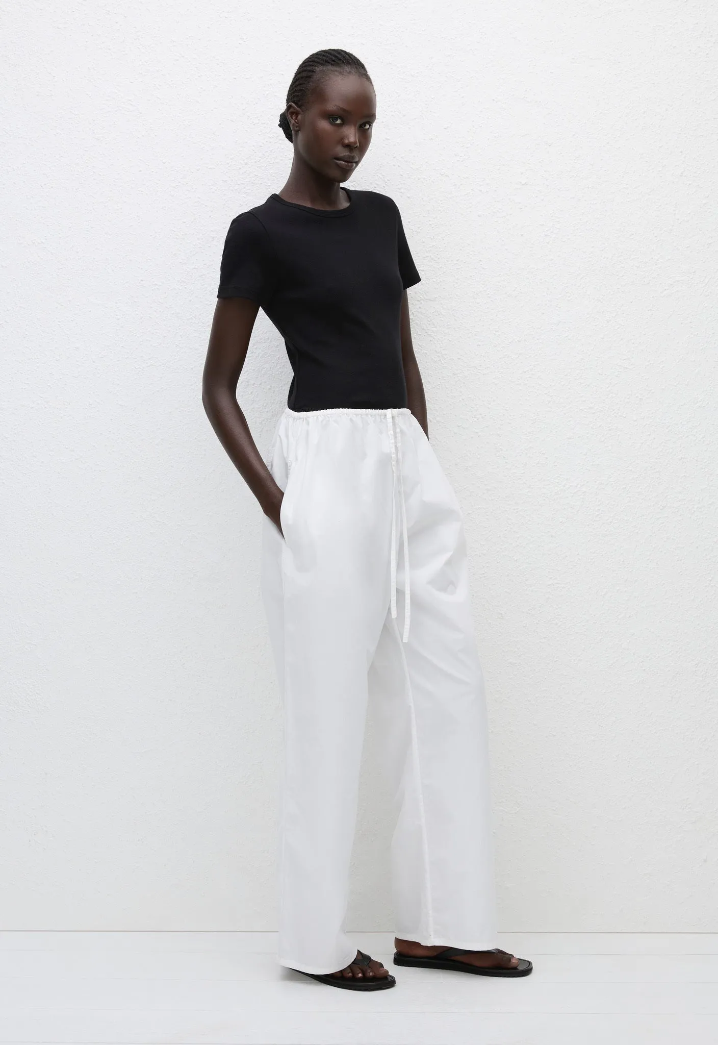 Drawcord Pant - White