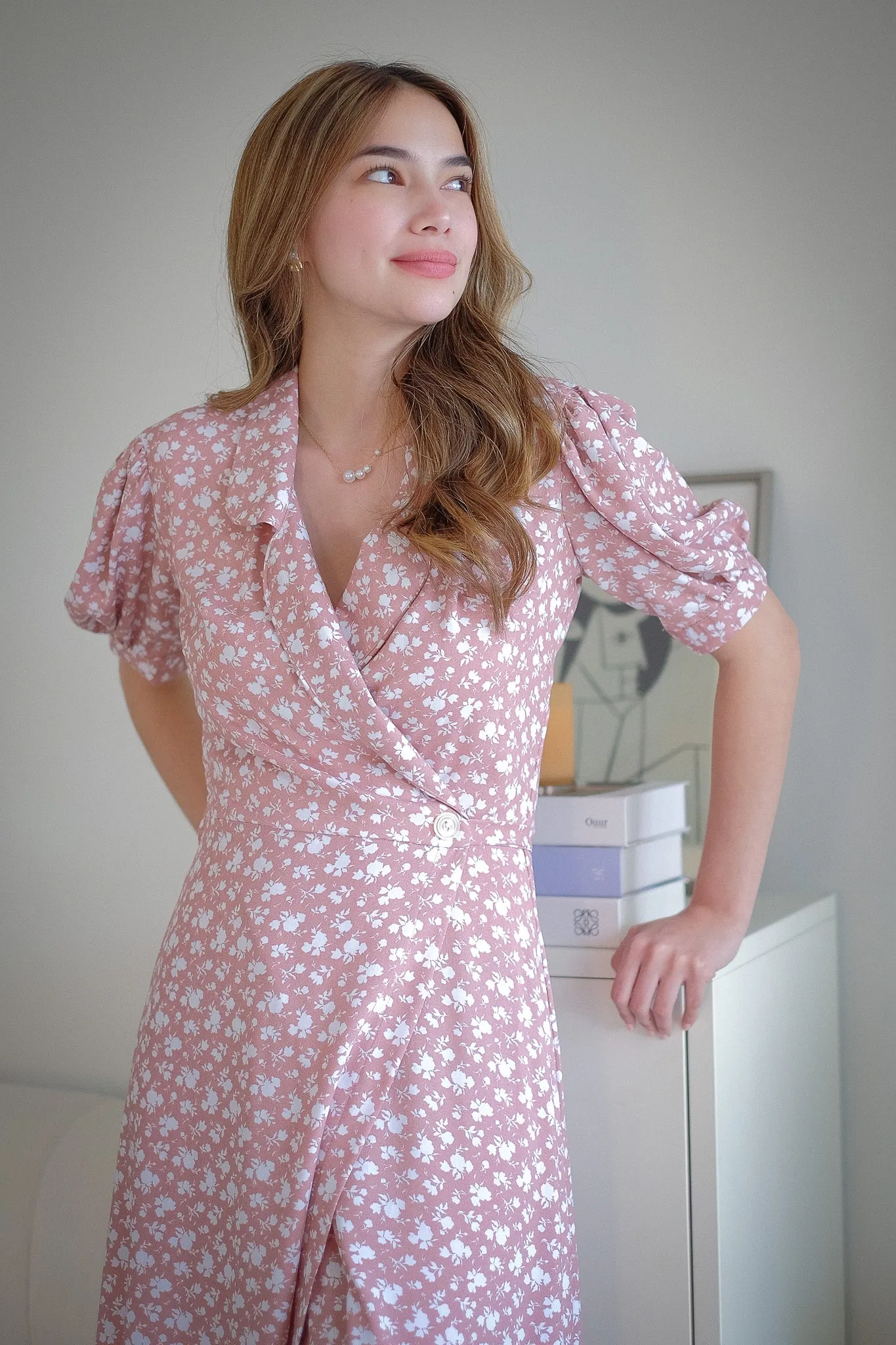 Drew wrap dress - blush floral