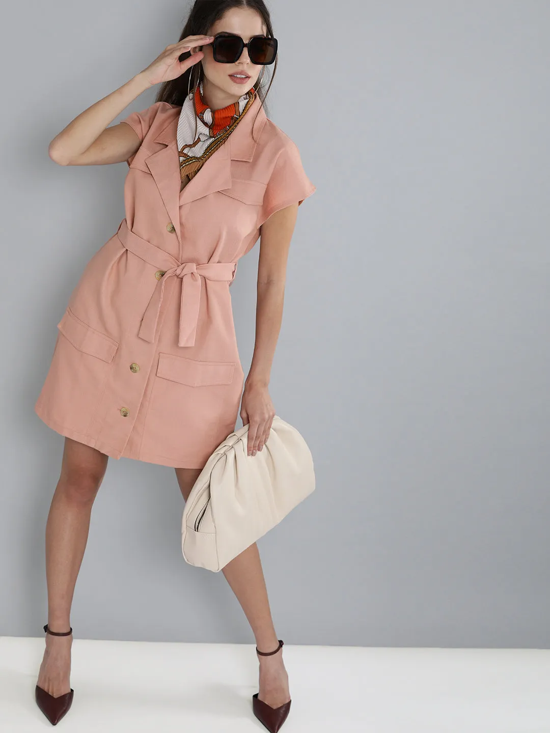 Dusty Pink Blazer Dress