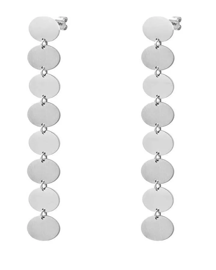 Elegant Disc Titanium Drop Earrings