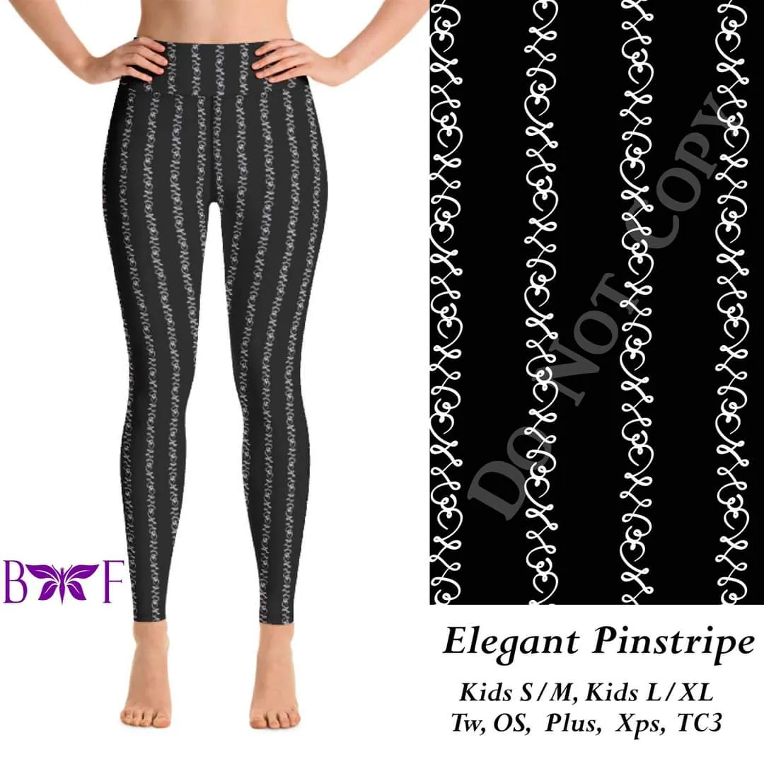 Elegant Pinstripe leggings, Capris, Full length loungers and joggers