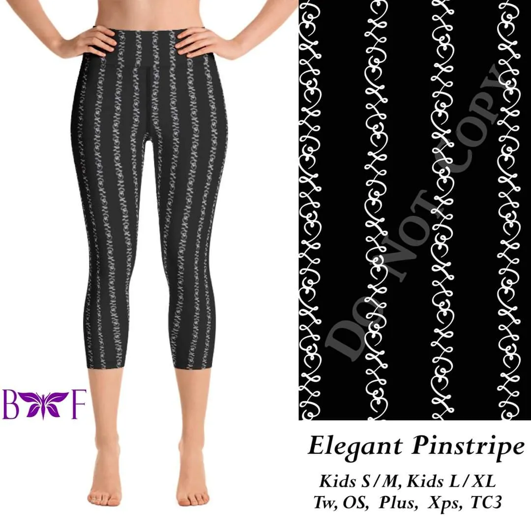 Elegant Pinstripe leggings, Capris, Full length loungers and joggers