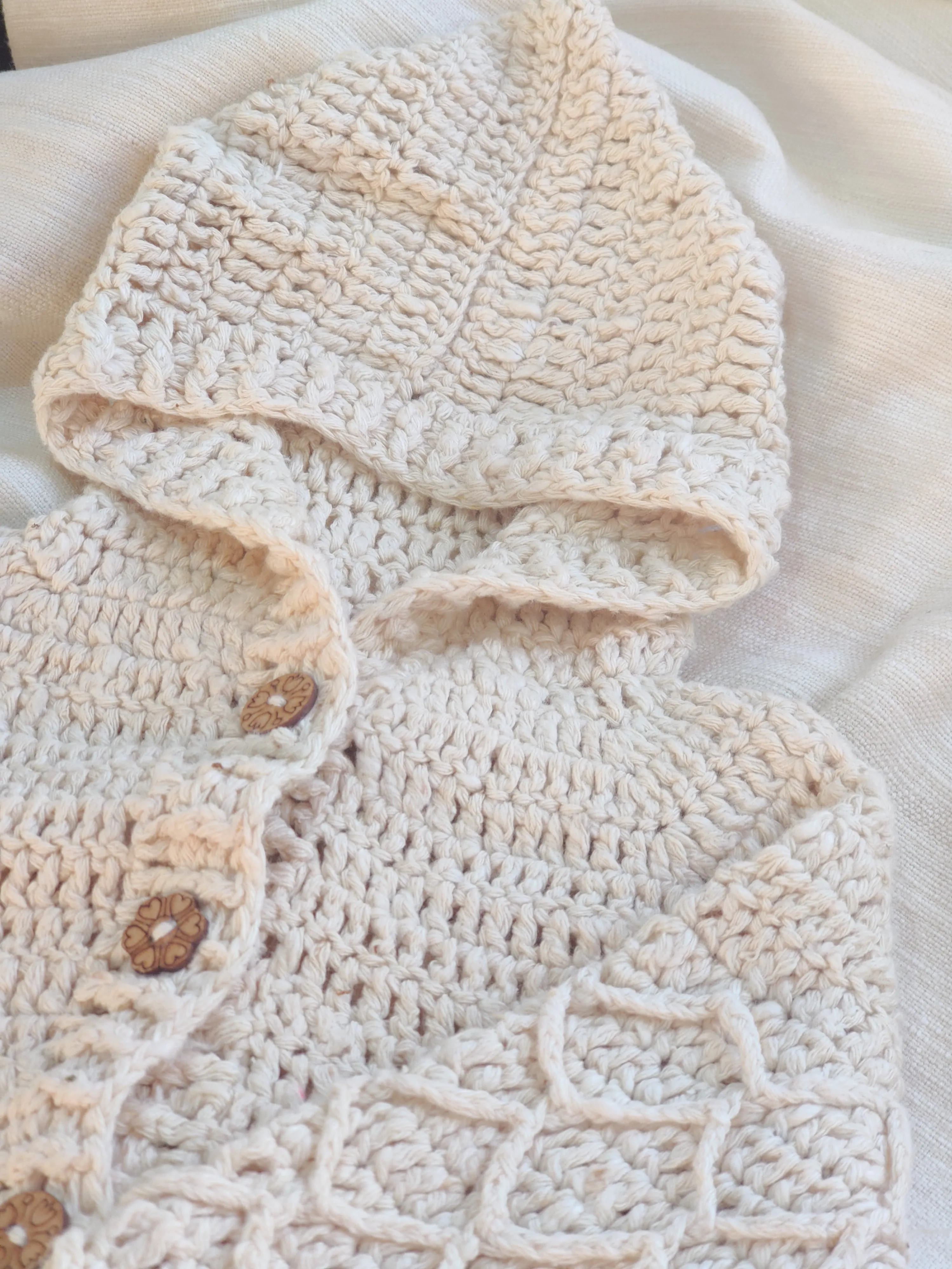 Eri Blossom Baby Hoodie - Crochet Pattern