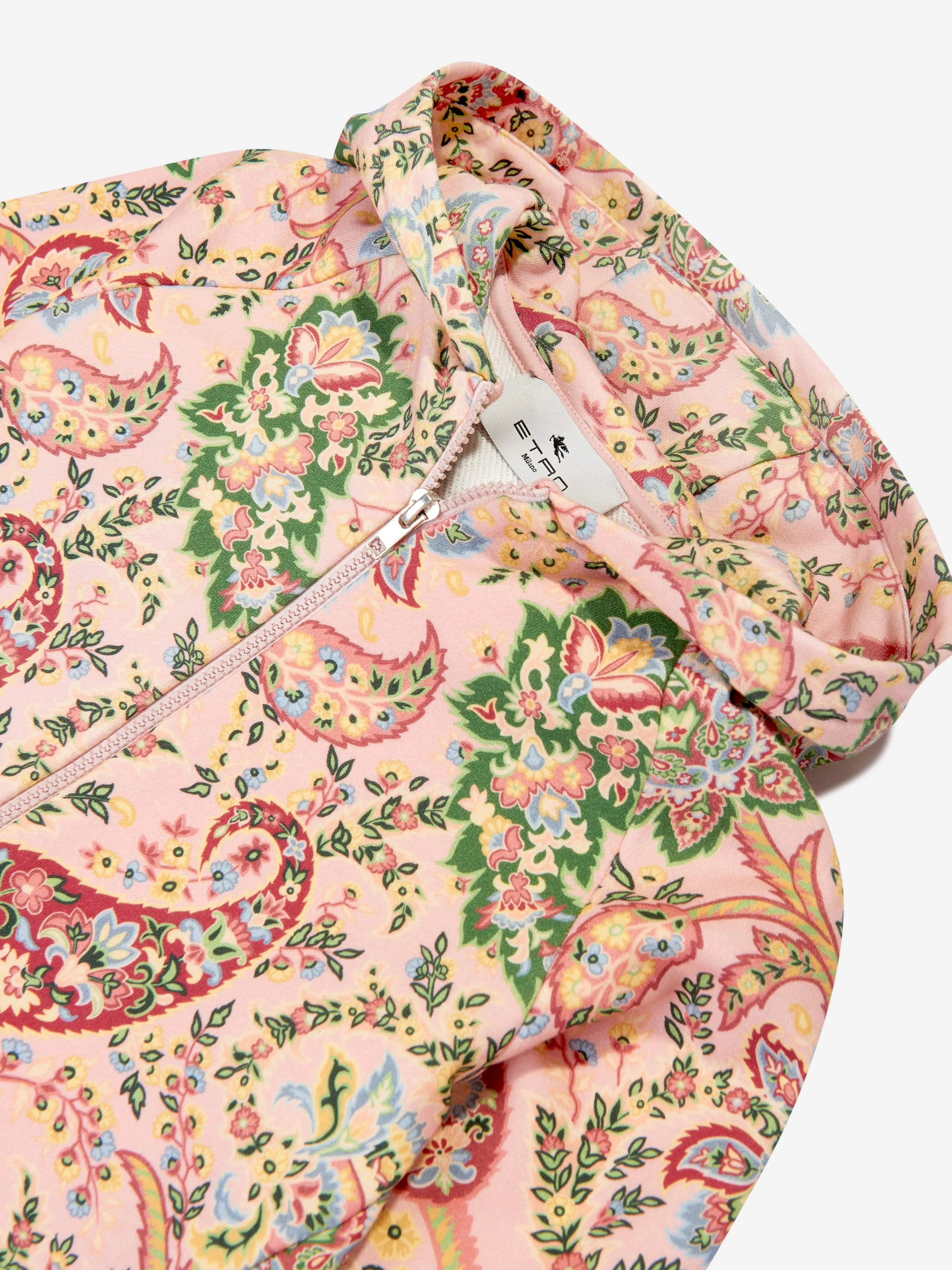 Etro Girls Paisley Zip Up Top in Pink