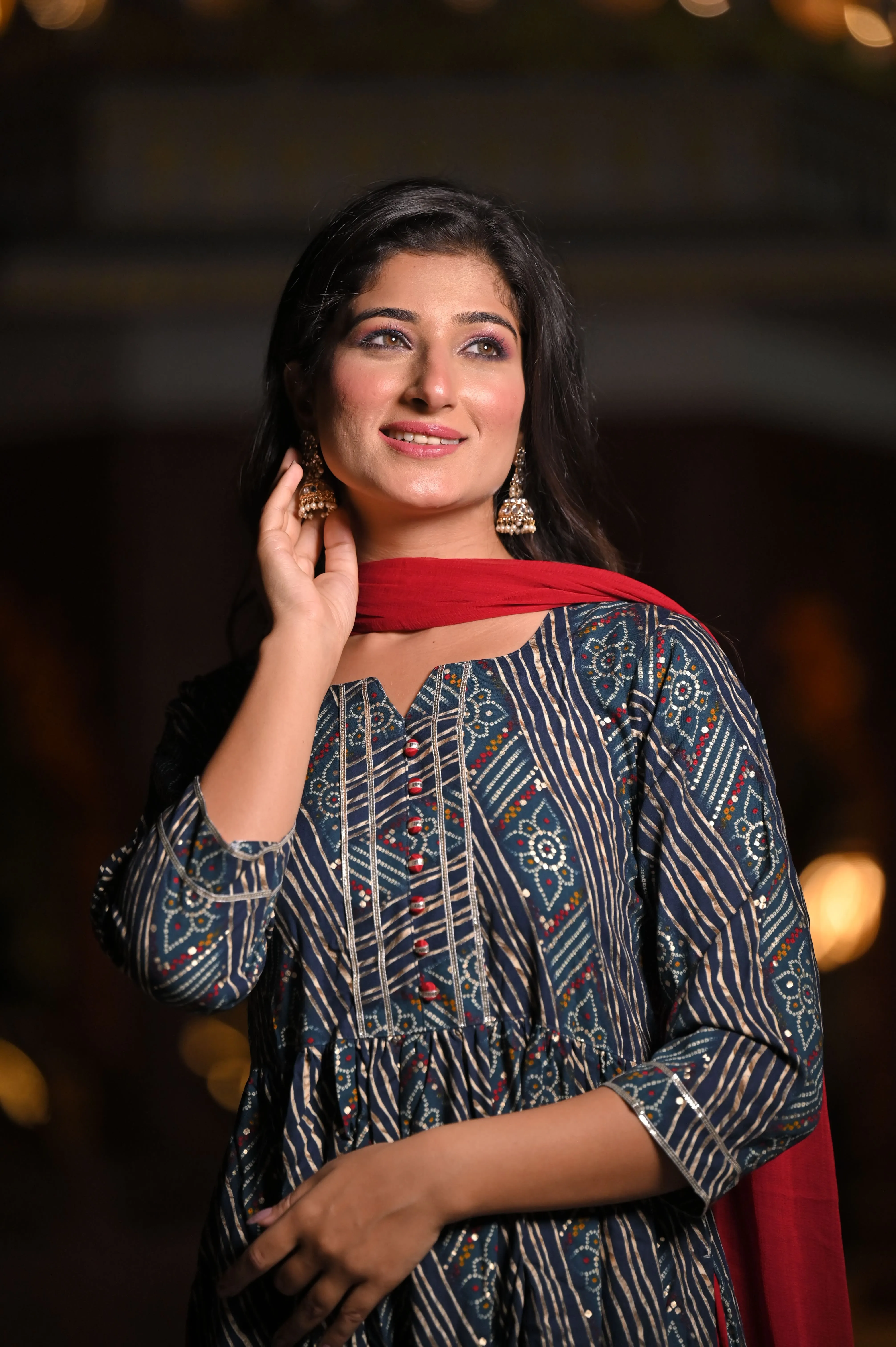 Evening Embrace Foiled Kurta Set