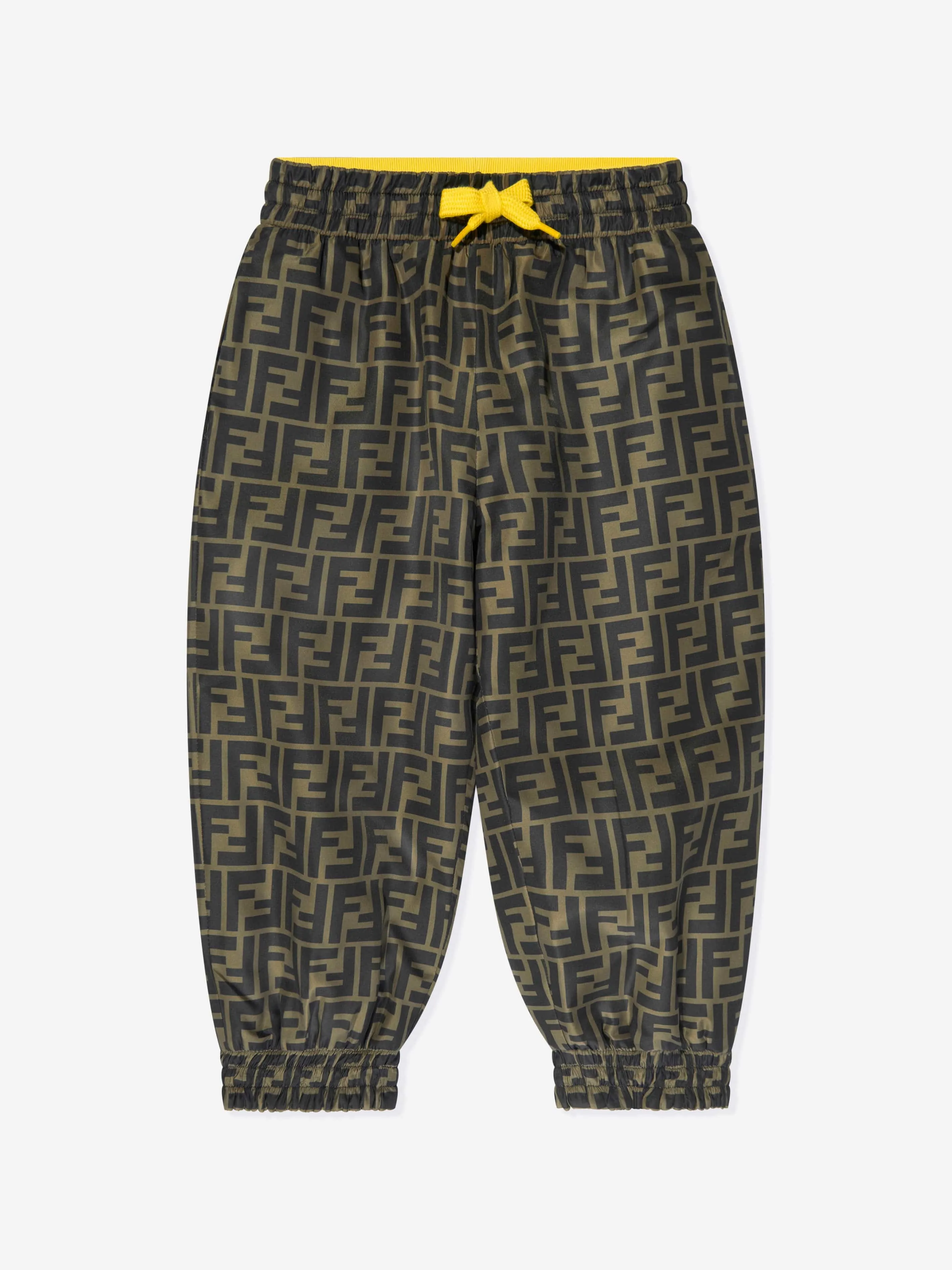 Fendi Kids Zucca Print Joggers in Brown