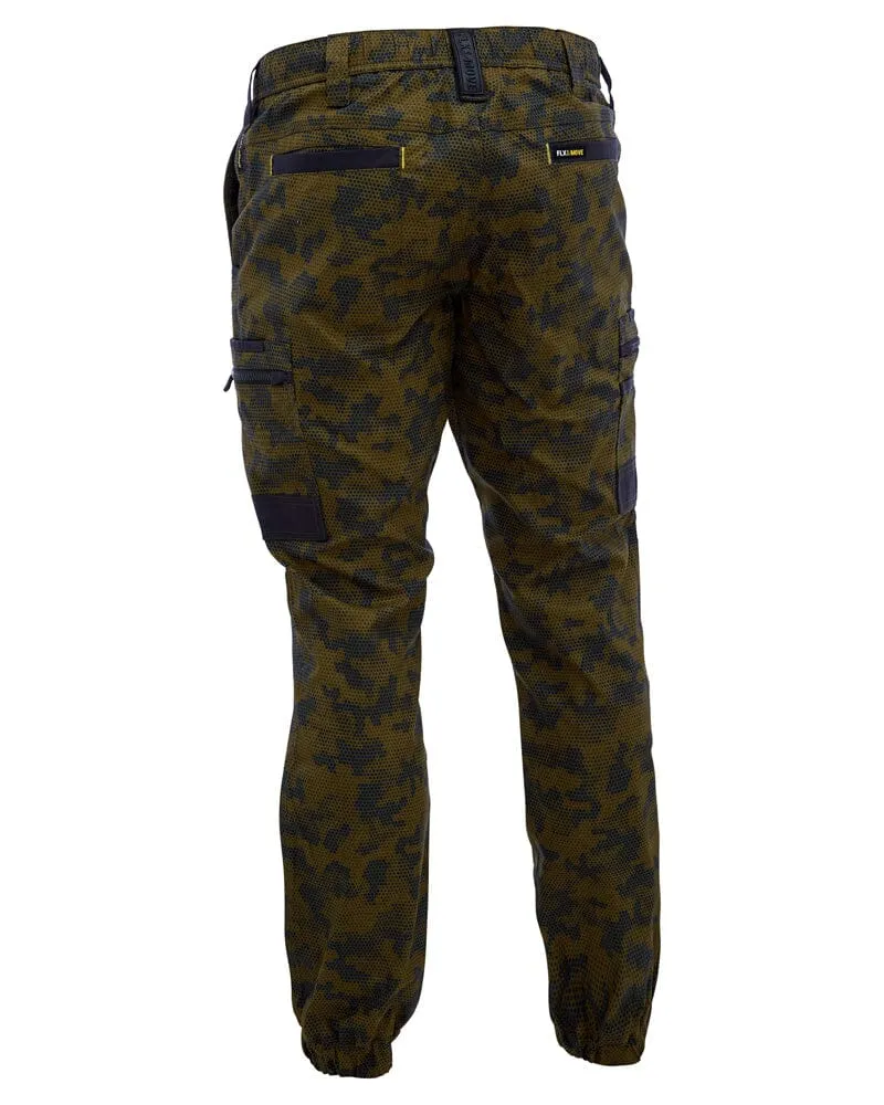 Flex and Move Stretch Cargo Cuffed Pants - Army Honeycomb