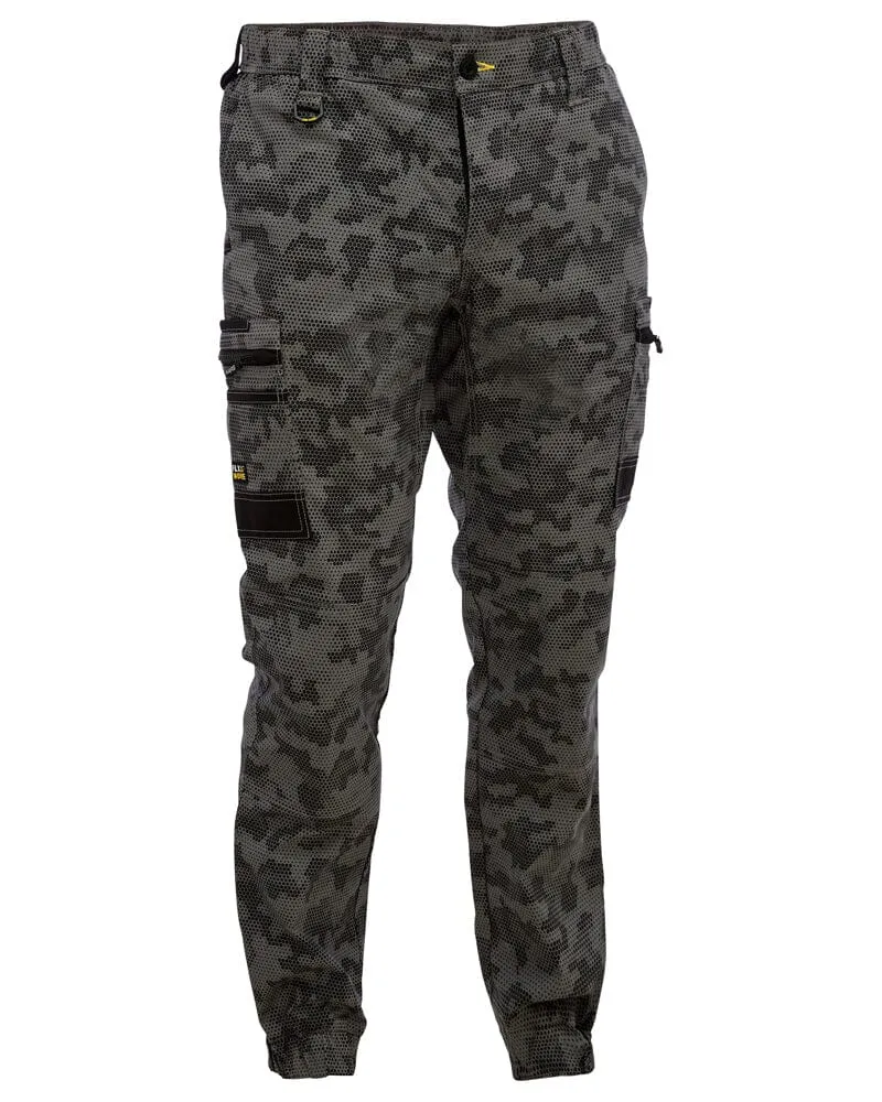 Flex and Move Stretch Cargo Cuffed Pants - Charcoal Honeycomb