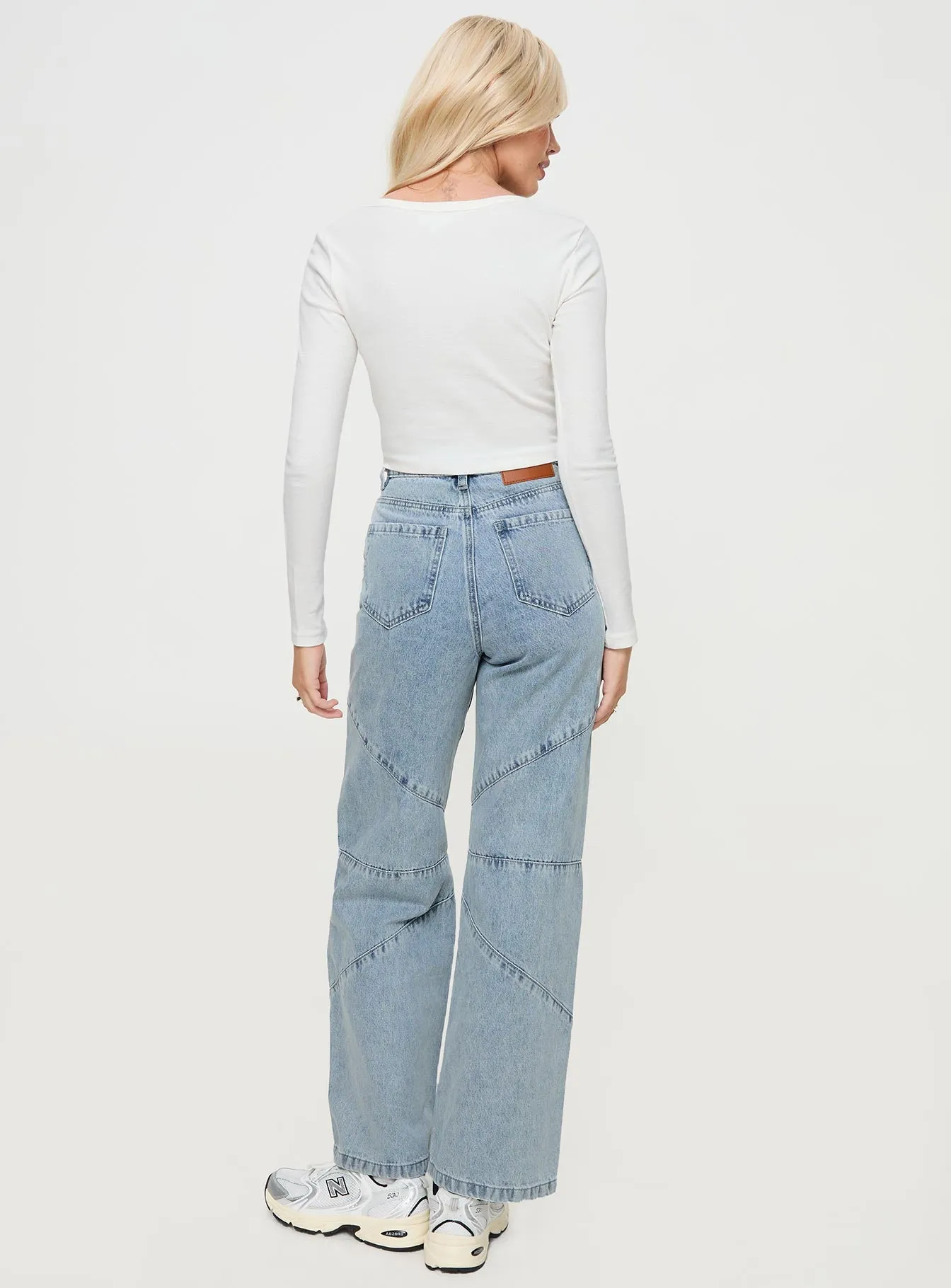 Frenta Moto High Waisted Jeans Angel Blue