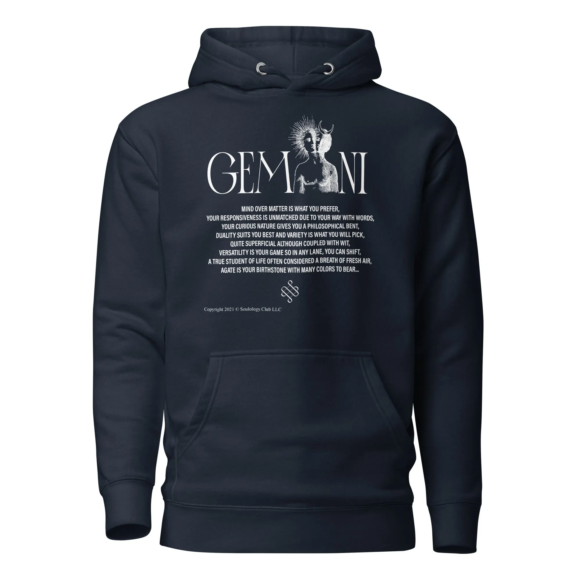 Gemini Unisex Zodiac Poetry Hoodie