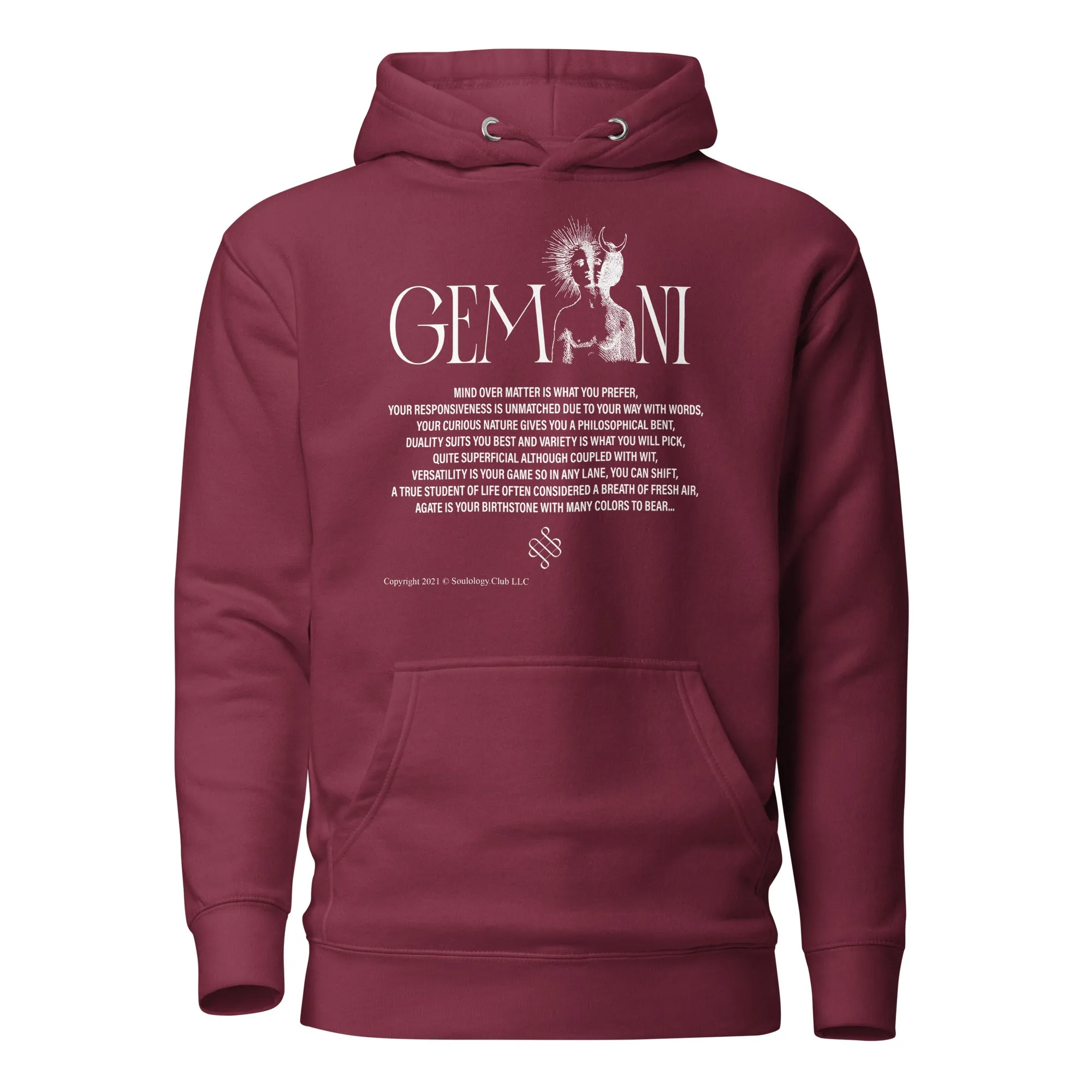 Gemini Unisex Zodiac Poetry Hoodie