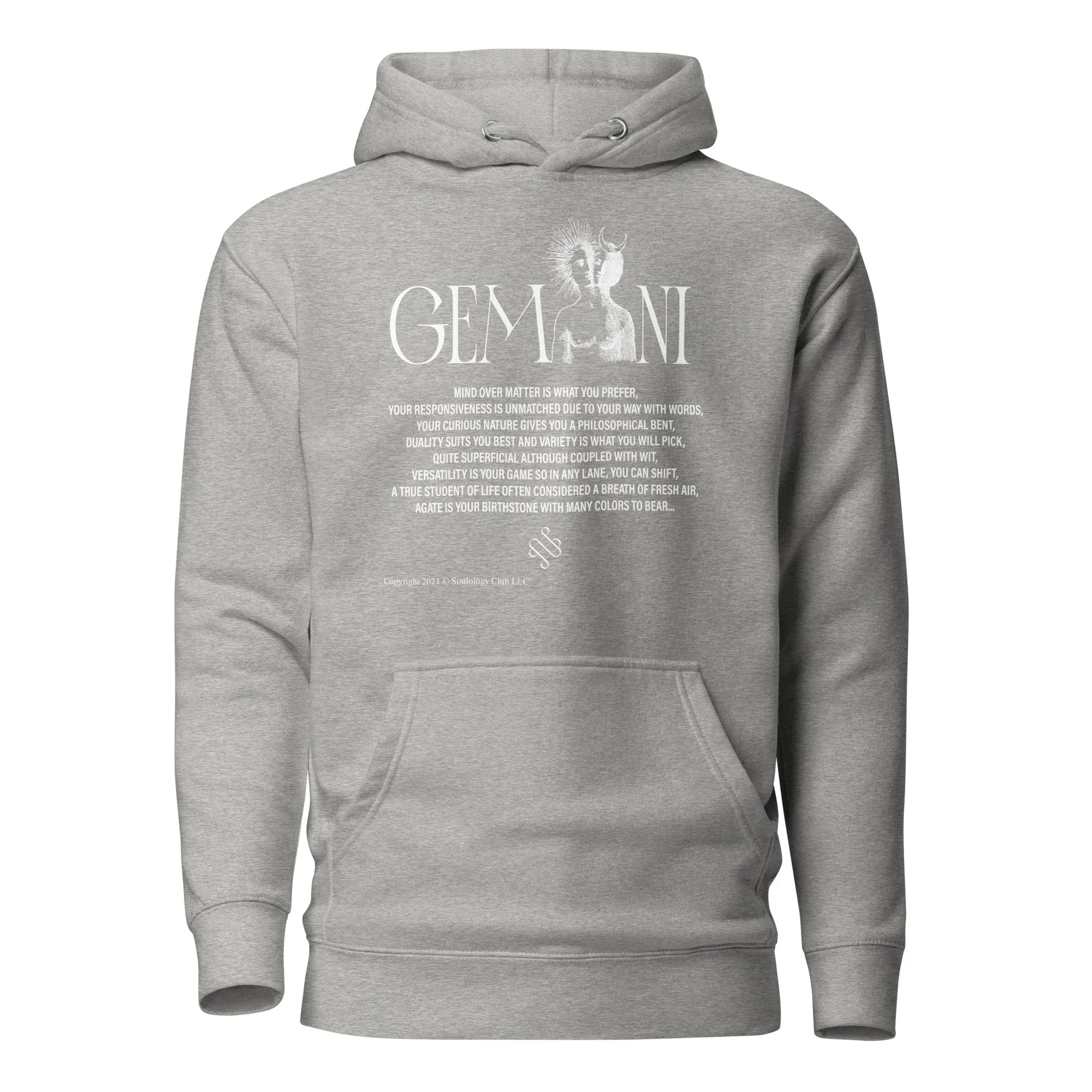 Gemini Unisex Zodiac Poetry Hoodie