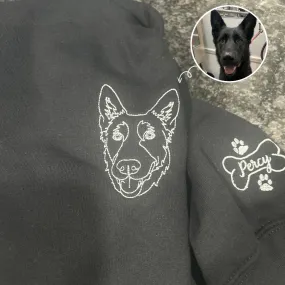 German Shepherd Sweatshirt or Hoodie, Custom Embroidered Gift from Photo Name