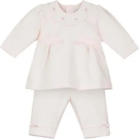 Girls Pink Knitted Top & Trousers