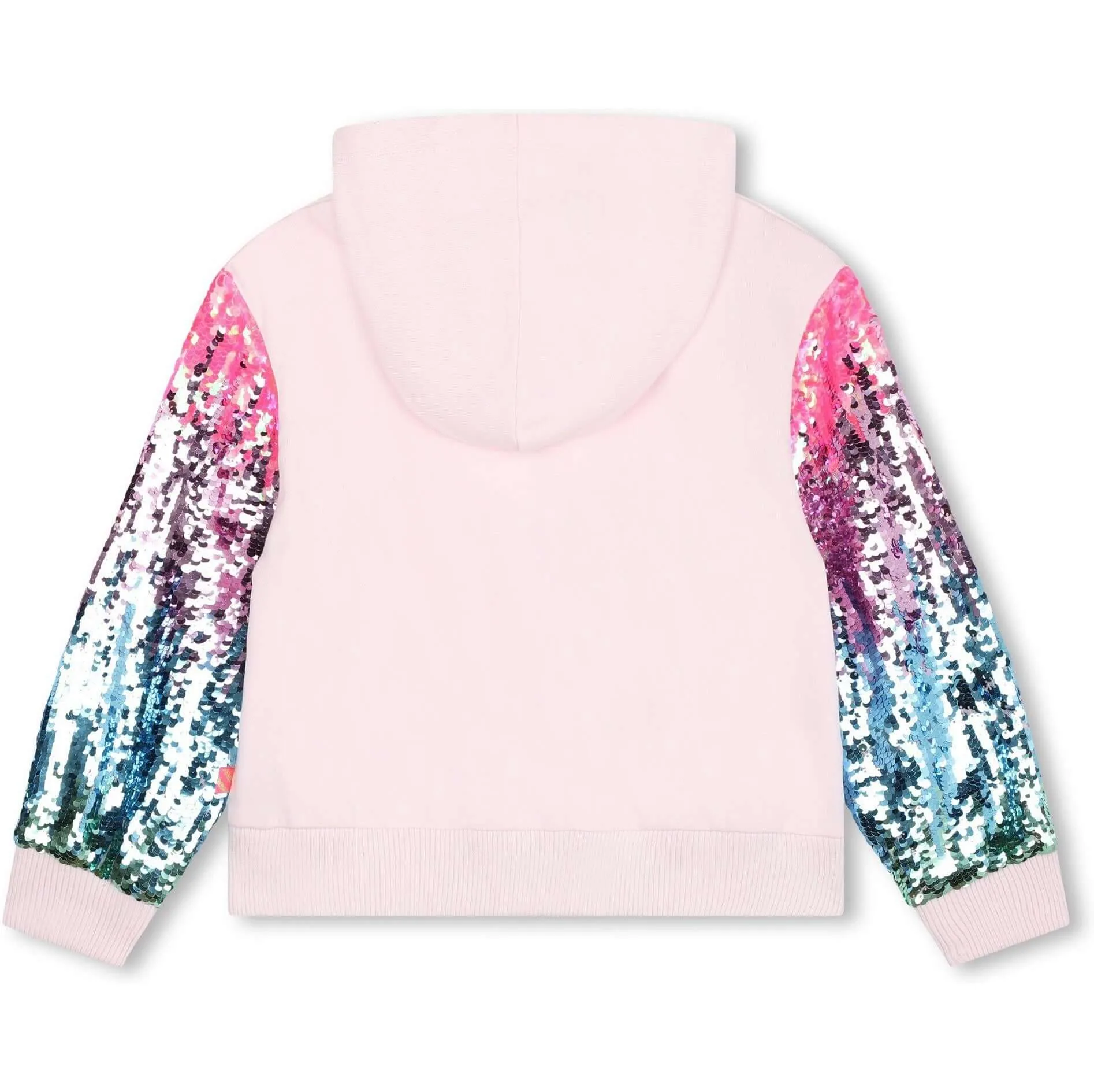 Girls Pink Sequin Zip Up Hoody