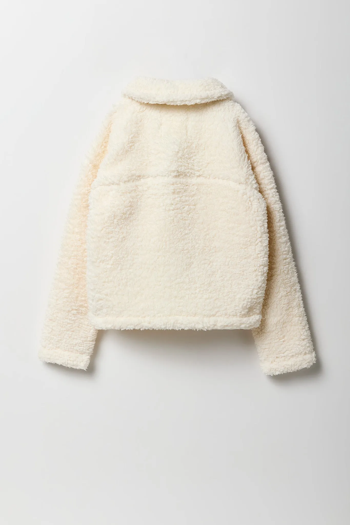 Girls Sherpa Buttoned Jacket