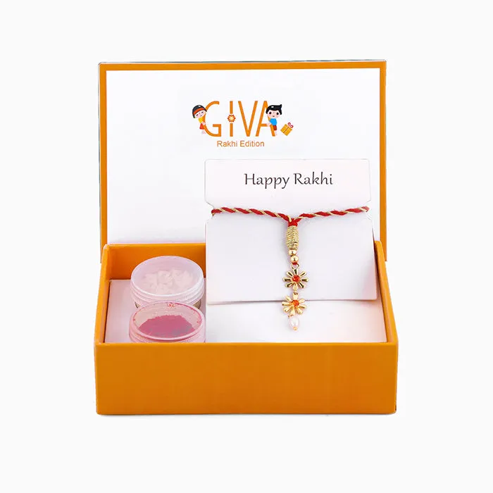 Golden Floral Lumba Rakhi