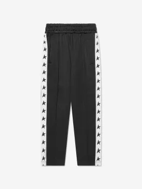 Golden Goose Boys Technical Jersey Star Band Tapered Joggers in Navy