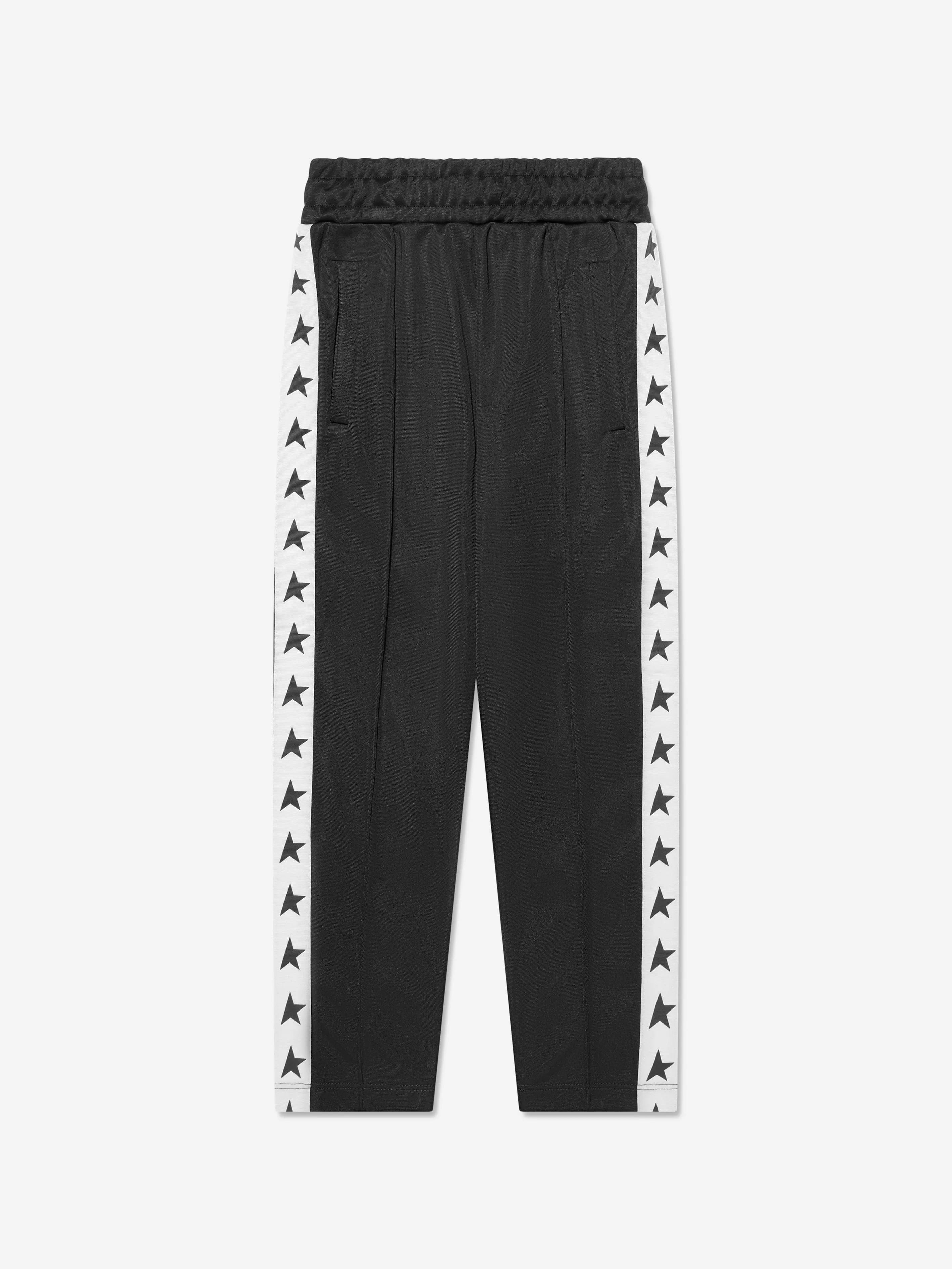 Golden Goose Boys Technical Jersey Star Band Tapered Joggers in Navy