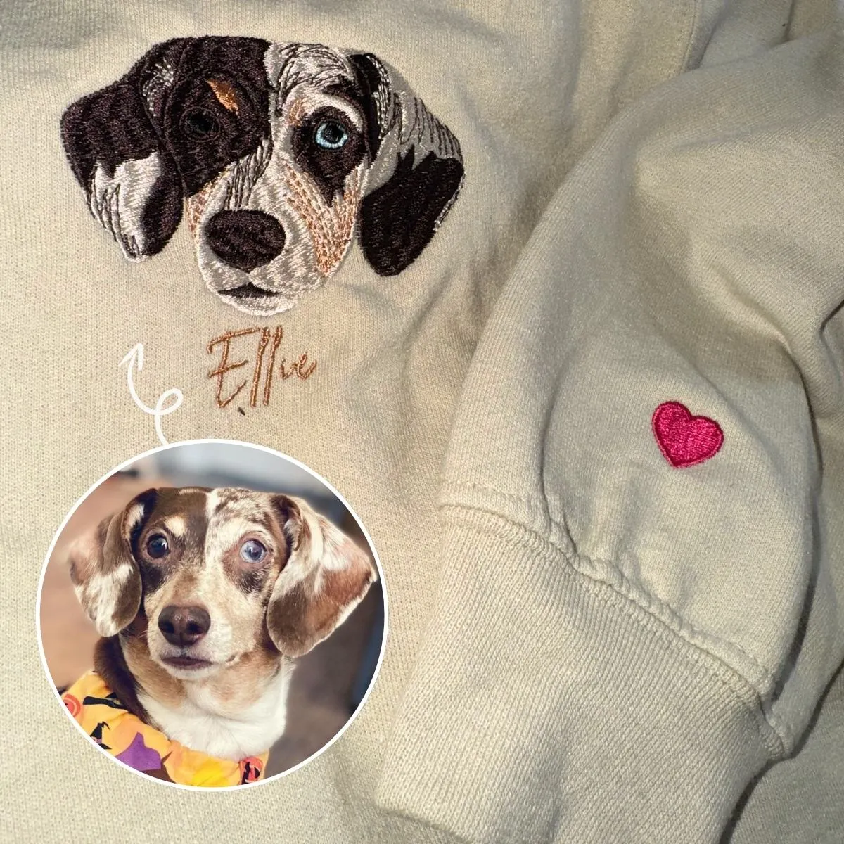 Great Dane Sweatshirt or Hoodie, Custom Embroidered Gift from Photo Name