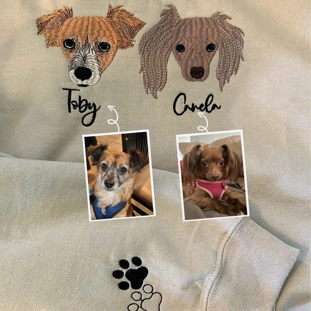 Great Dane Sweatshirt or Hoodie, Custom Embroidered Gift from Photo Name