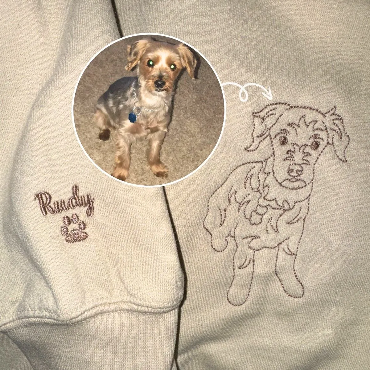 Great Dane Sweatshirt or Hoodie, Custom Embroidered Gift from Photo Name