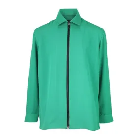 GREEN CREPE UNISEX JACKET