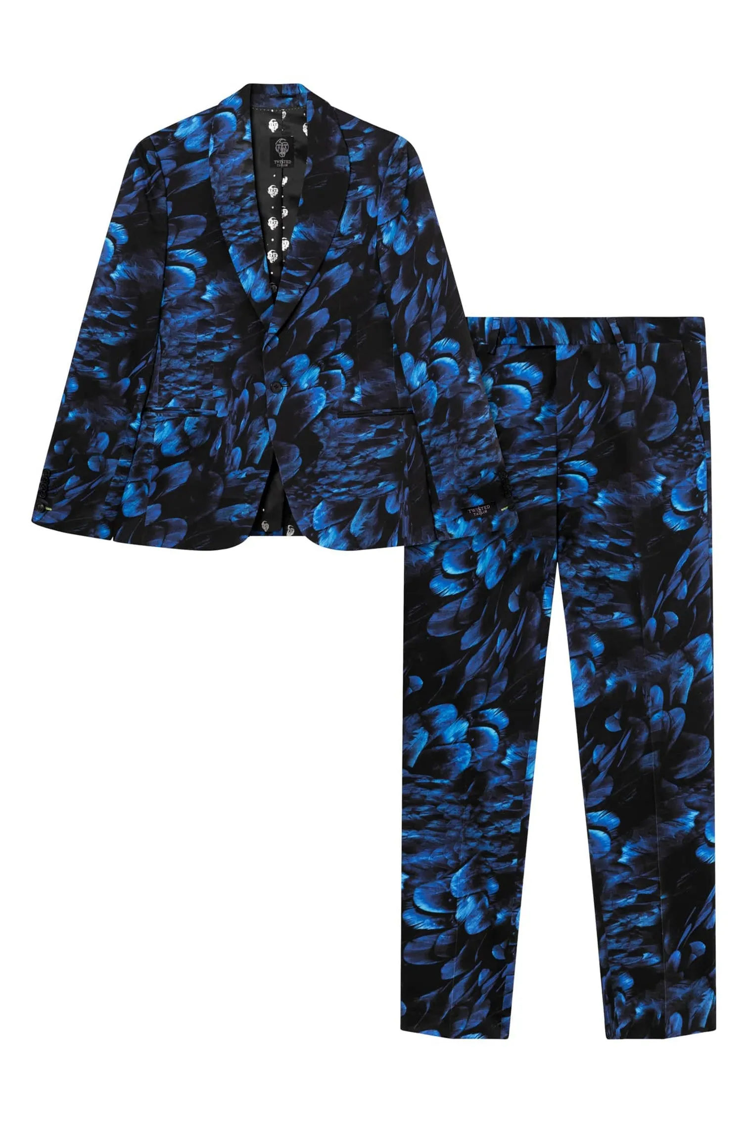 Heron Slim Fit Blue Floral Cotton Jacket