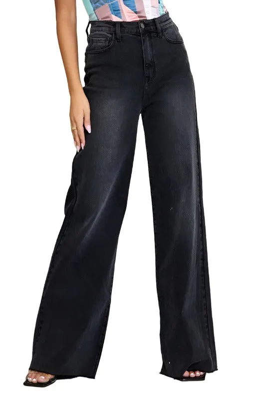 HIGH WAISTED WIDE LEG JEANS