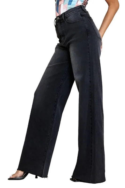 HIGH WAISTED WIDE LEG JEANS