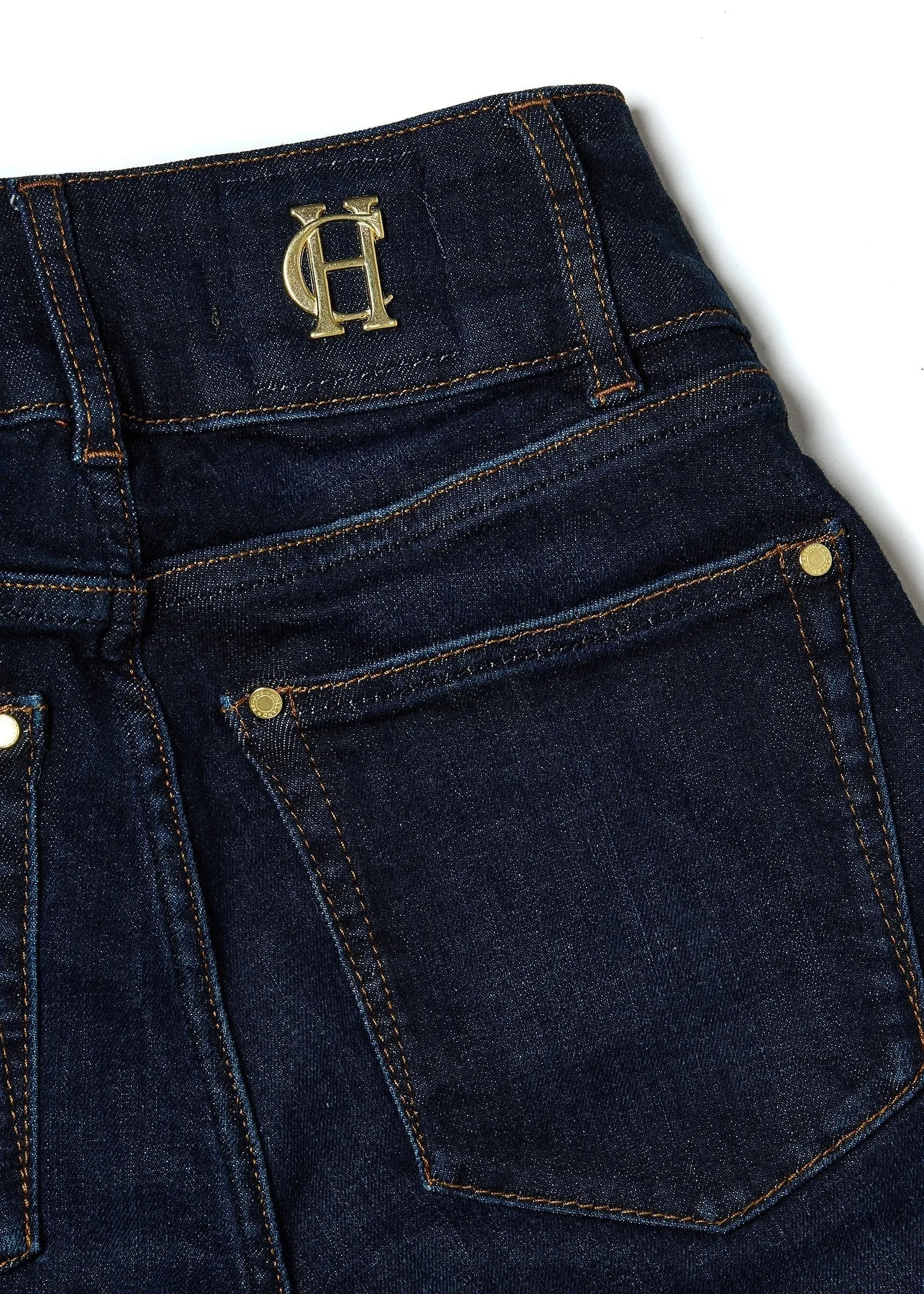 Holland Cooper High Rise Flared Jean in Deep Indigo