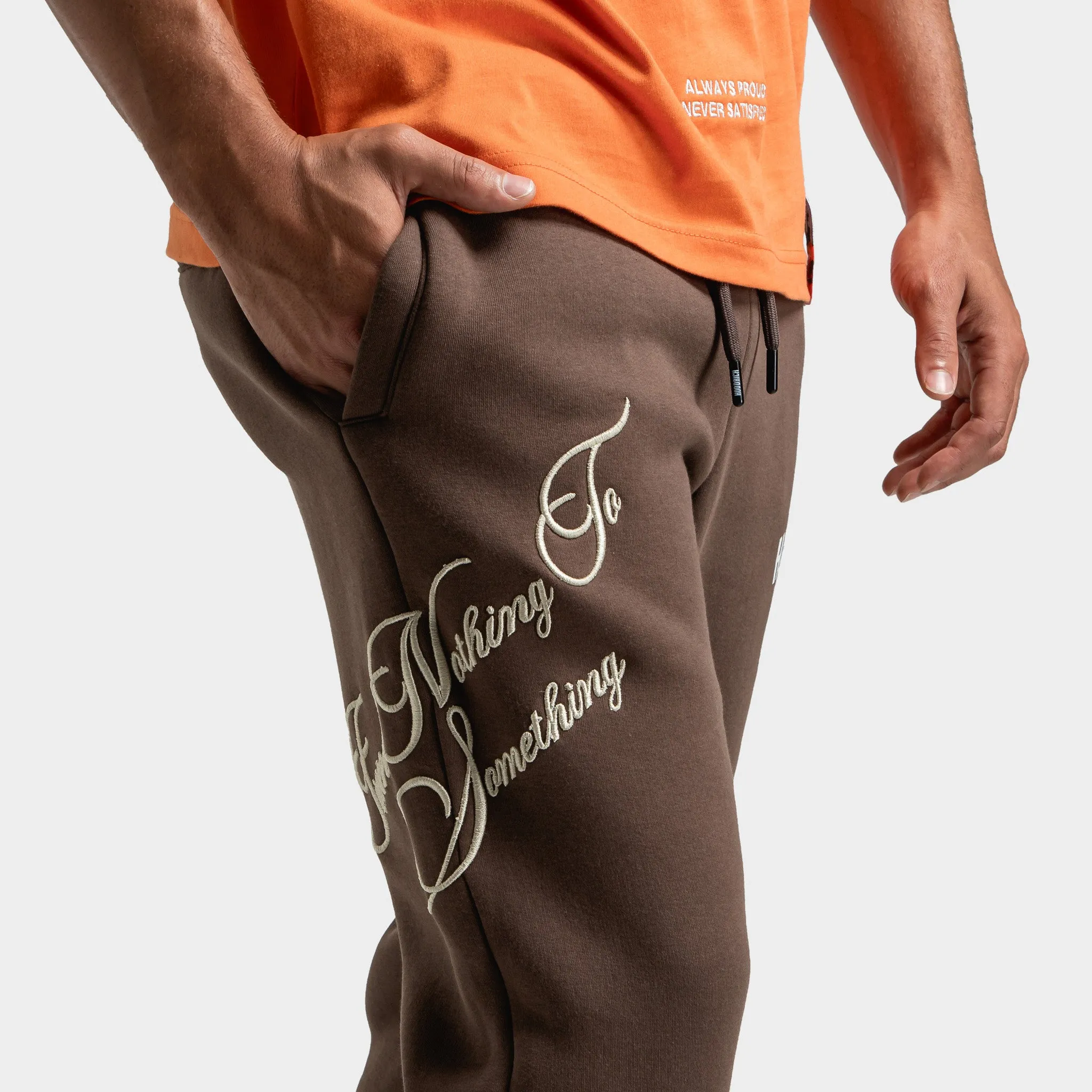 Hoodrich Take Flight V2 Joggers Chocolate Brown / White - Safari