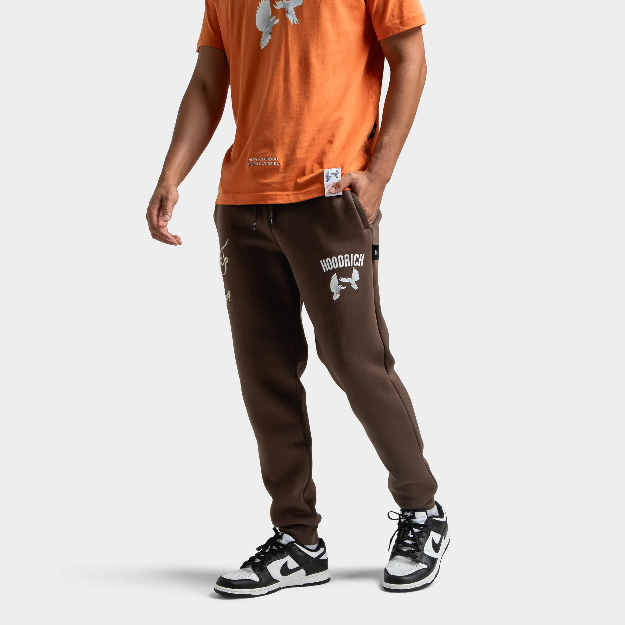 Hoodrich Take Flight V2 Joggers Chocolate Brown / White - Safari